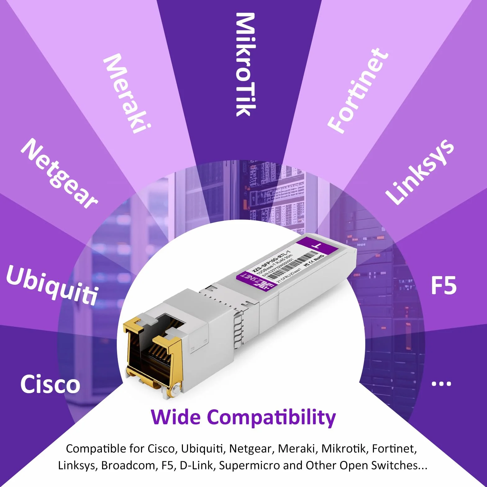 Transceiver 10GBASE-T SFP+ RJ45 1/2.5/5/10G miedziany SFP+ Ethernet kompatybilny Cisco SFP-10G-T-S Ubiquiti UniFi UF-RJ45-10G Mikrotik S+RJ10