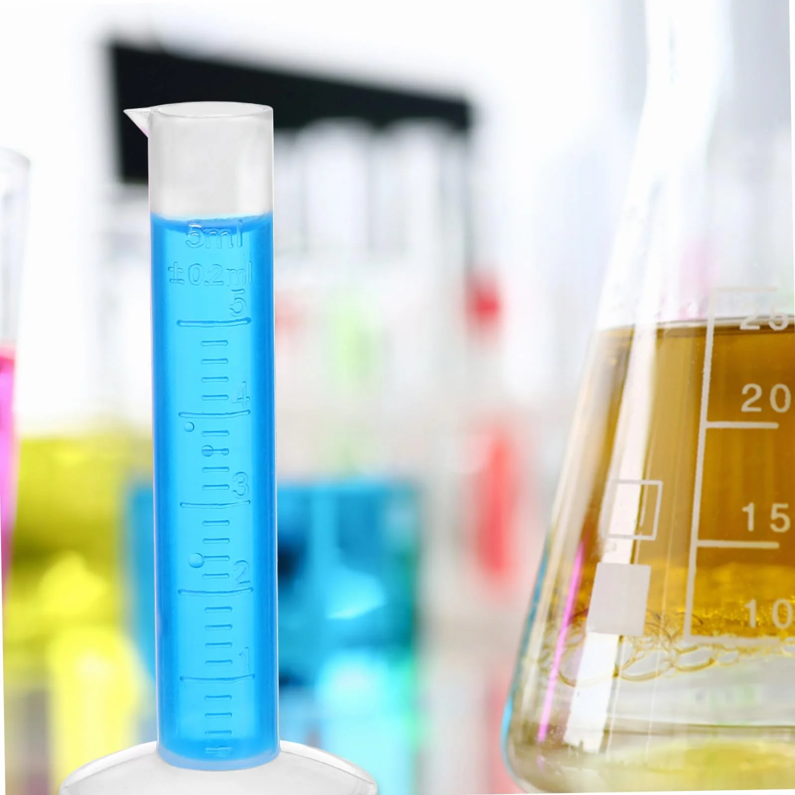 Zestaw Plastikowych Cylindrów Pomiarowych I Zlewek Z Pipetami Zestaw Do Projektów Naukowych