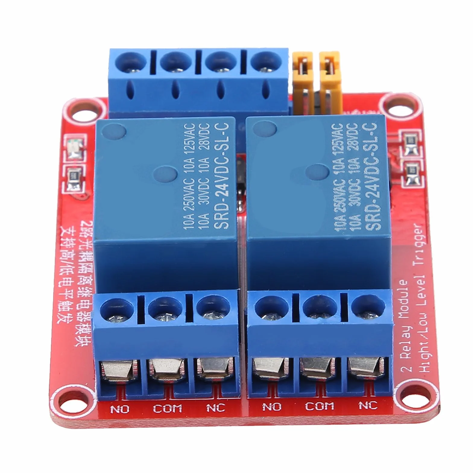 Moduł przekaźnika 2-kanałowy DC 10 A AC 250 V DC 30 V izolacyjny do SPS 24 V