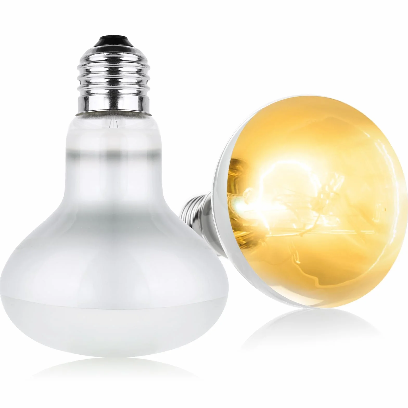 Lampa punktowa do wygrzewania, 2 sztuki, 100 W, lampa grzewcza dla gadów, płazów, piskląt, szczeniąt (biała)