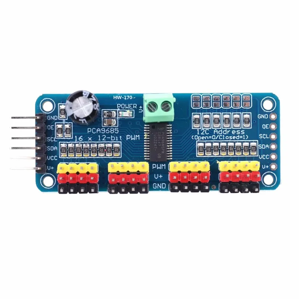 PCA9685 16-kanałowy 12-bitowy sterownik serwo PWM IIC moduł do Arduino