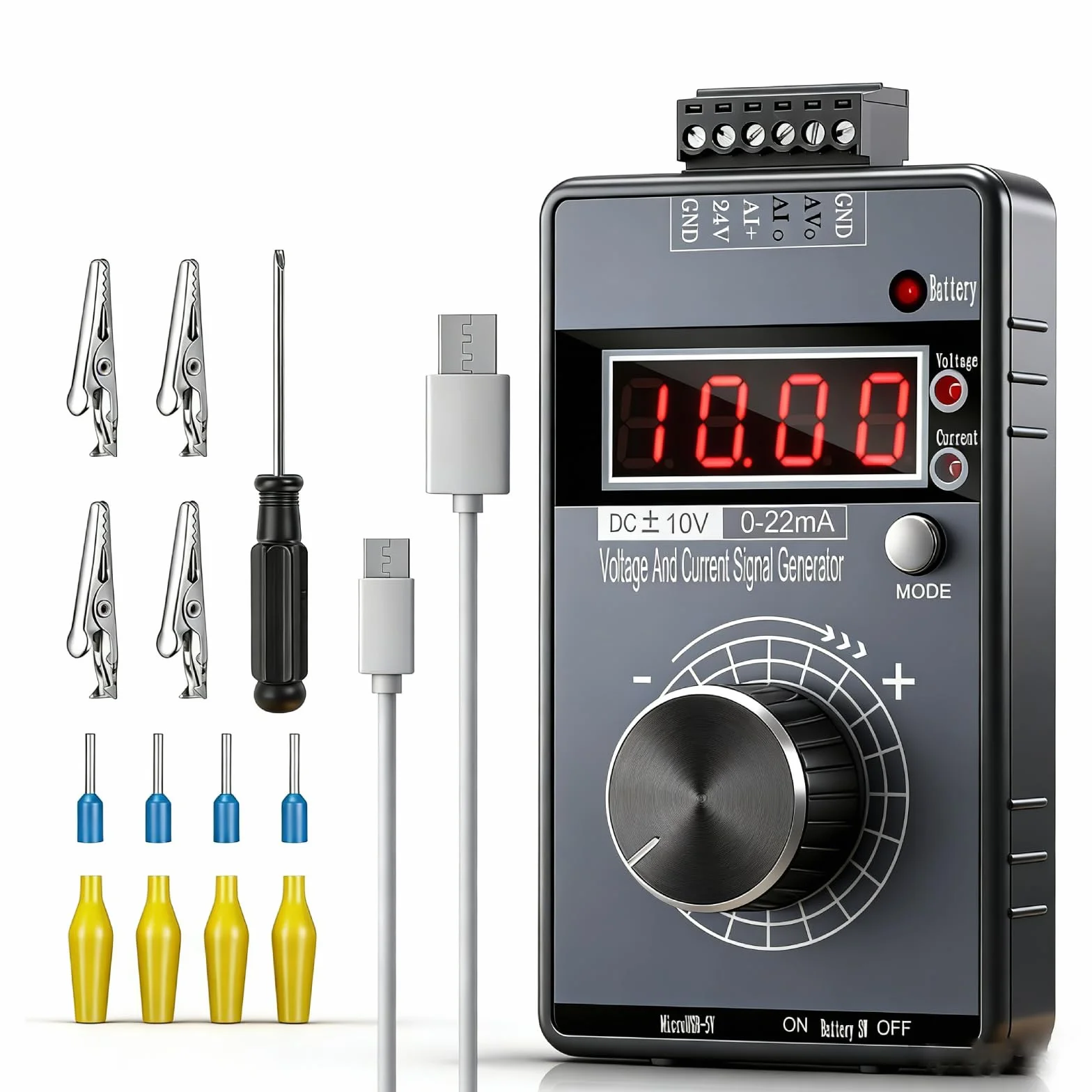 Generator sygnału Tester Napięcie ±0-5-10V Prąd 0-4-20mA Kalibrator źródeł Sygnału Analogowe źródło