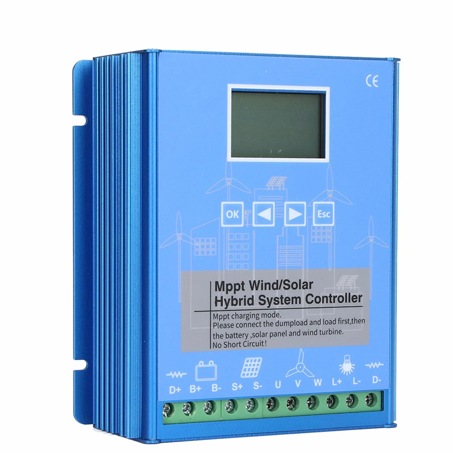 Hybrydowy regulator ładowania Wind Solar, MPPT, 24V 48V, Regulator ładowania energii LCD, 1000W Wind 8100W PV Solar, do turbiny wiatrowej, panel słoneczny, dodatkowy system wiatrowo-słoneczny