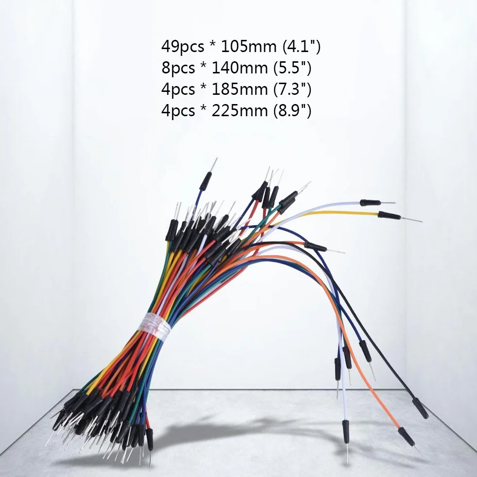 Jumper Wire Mosty wtykowe 65 szt. Breadboard Jumperkabel męski Mosty wtykowe do projektów PCB płyt głównych PC