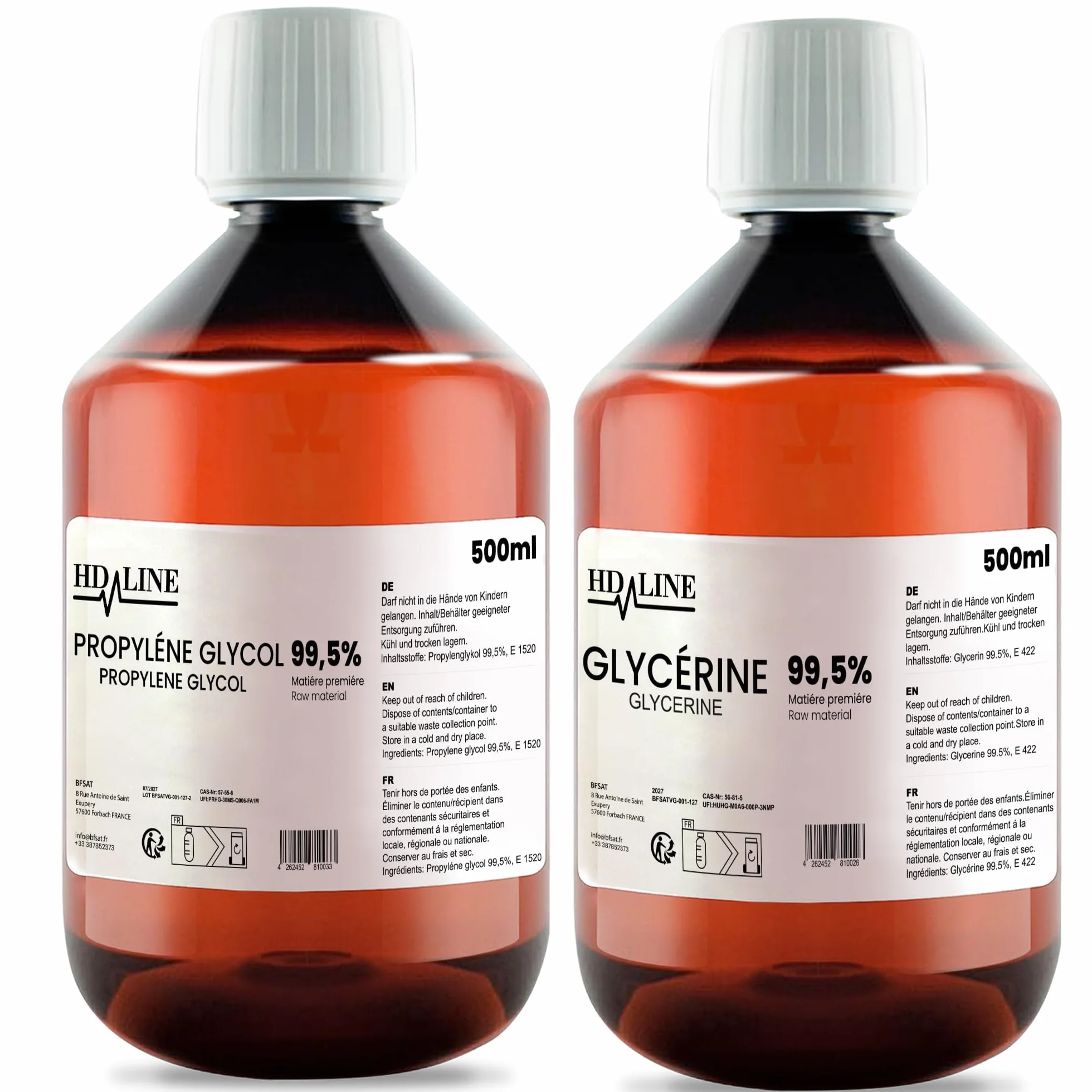 Gliceryna E422 + Glikol Propylenowy E1520 500 ml VG PG, Jakość Farmaceutyczna, Czarny, Wegański