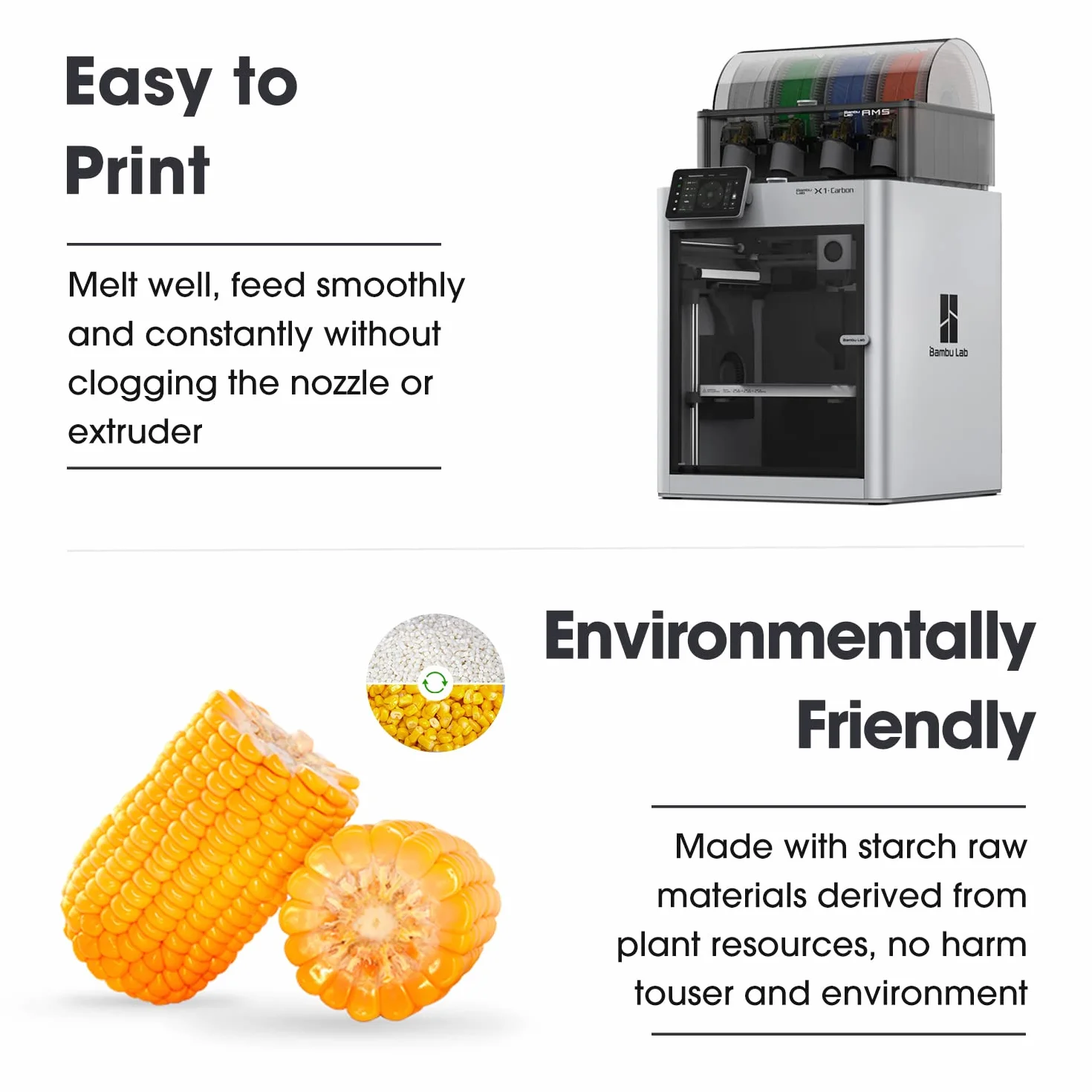 eSUN PLA+ Filament 1,75 mm, większa rezystancja filament PLA Plus do drukarek 3D, dokładność wymiarowa +/- 0,03 mm, szpula 1 kg (2,2 LBS) do drukarek 3D, mleczna biel
