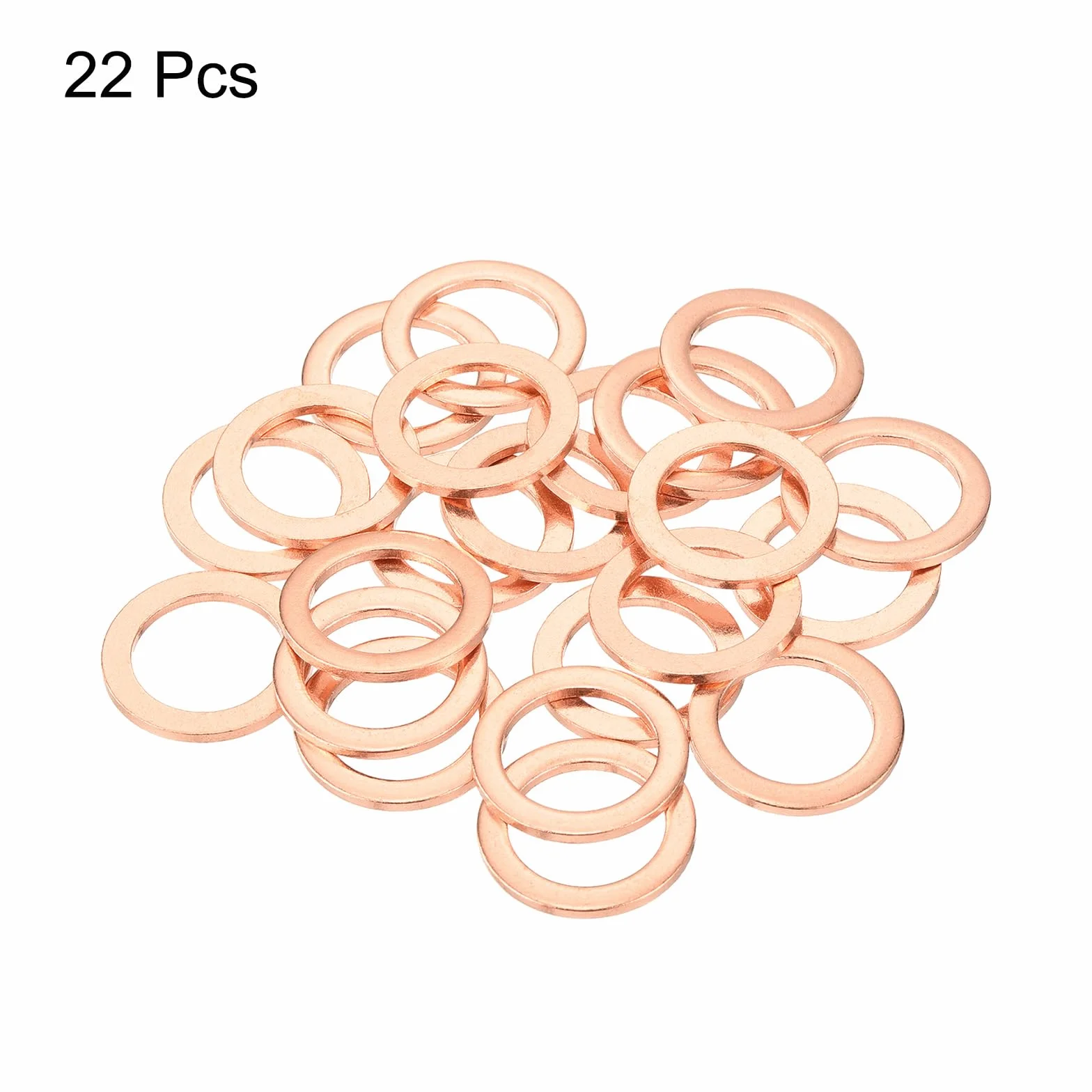 QUARKZMAN 22 sztuki płaskich uszczelek miedzianych, 14 x 20 x 1,5 mm, miedź, ulepszone, płaskie, metryczne uszczelki uszczelniające do armatury hydraulicznej, śruby, nakrętki, naprawy elektroniki