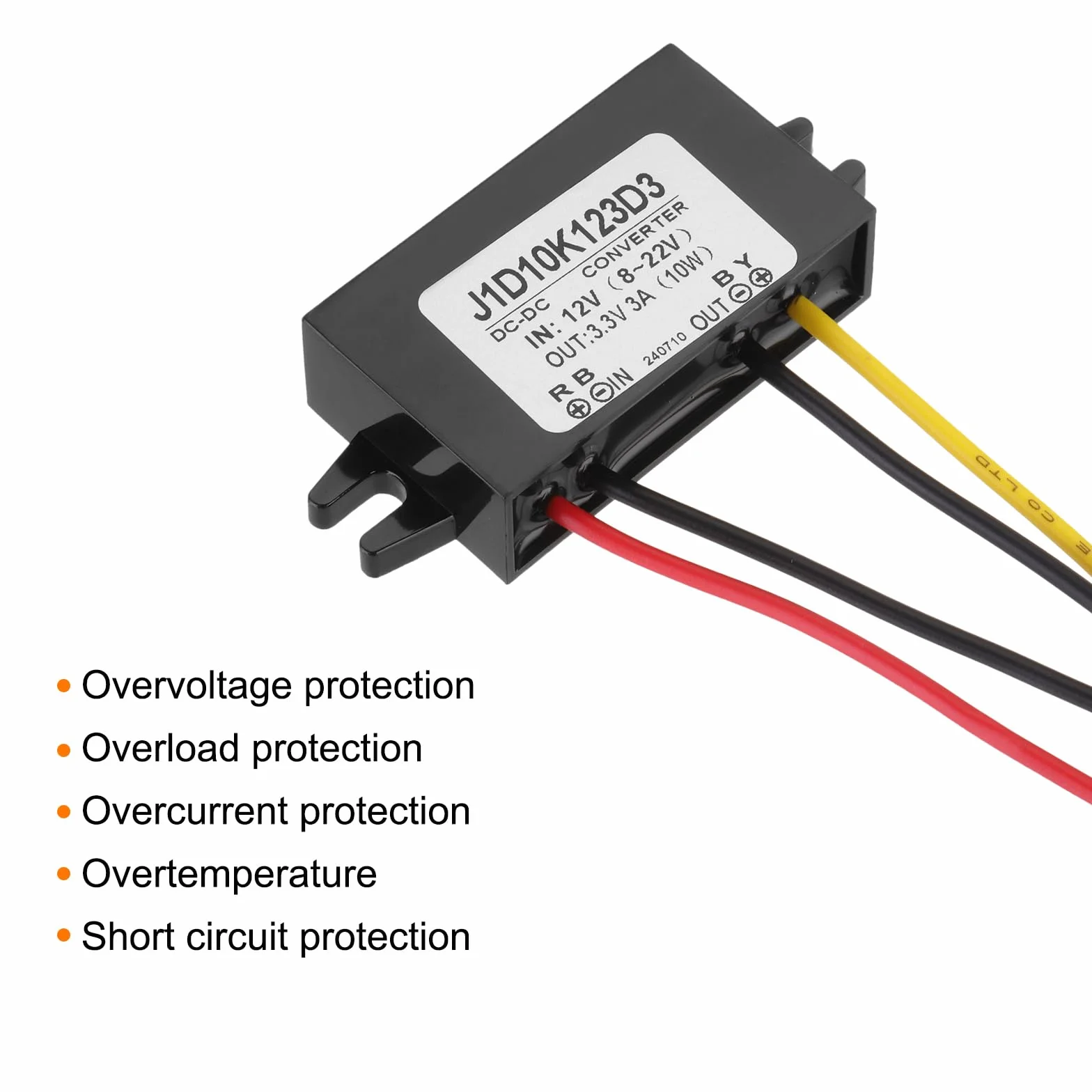 QUARKZMAN Przetwornica napięcia DC 12 V na DC 3,3 V, 3 A, 10 W, reduktor napięcia, reduktor napięcia, IP67, wodoszczelny transformator, moduł zasilacza, adapter sieciowy do samochodów osobowych i