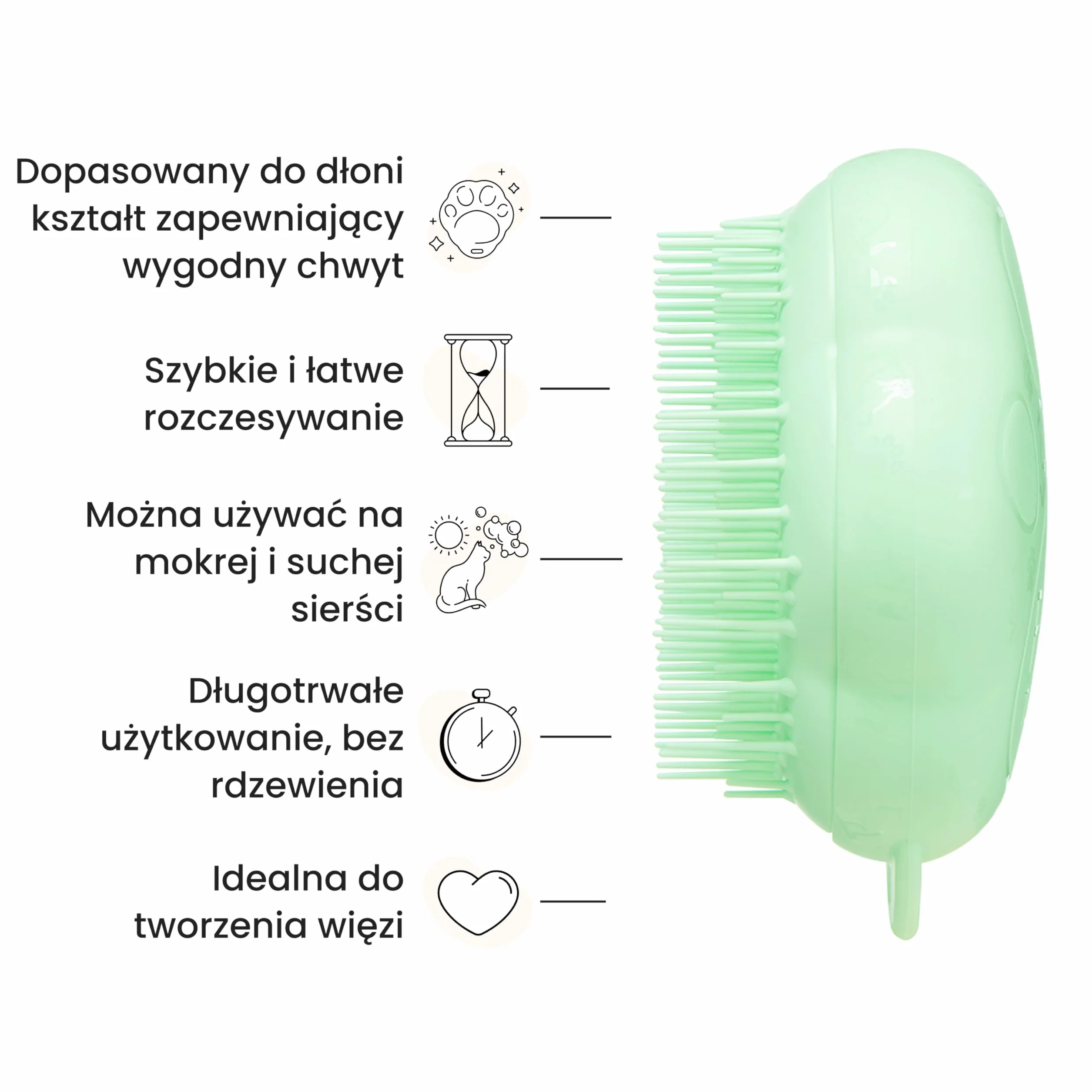 Tangle Teezer Pet Teezer - Dla kociąt i kotów o sierści krótkiej i średniej długości - Dwuwarstwowa szczotka do czesania dla kotów dodaje gładkości i połysku - Zielona
