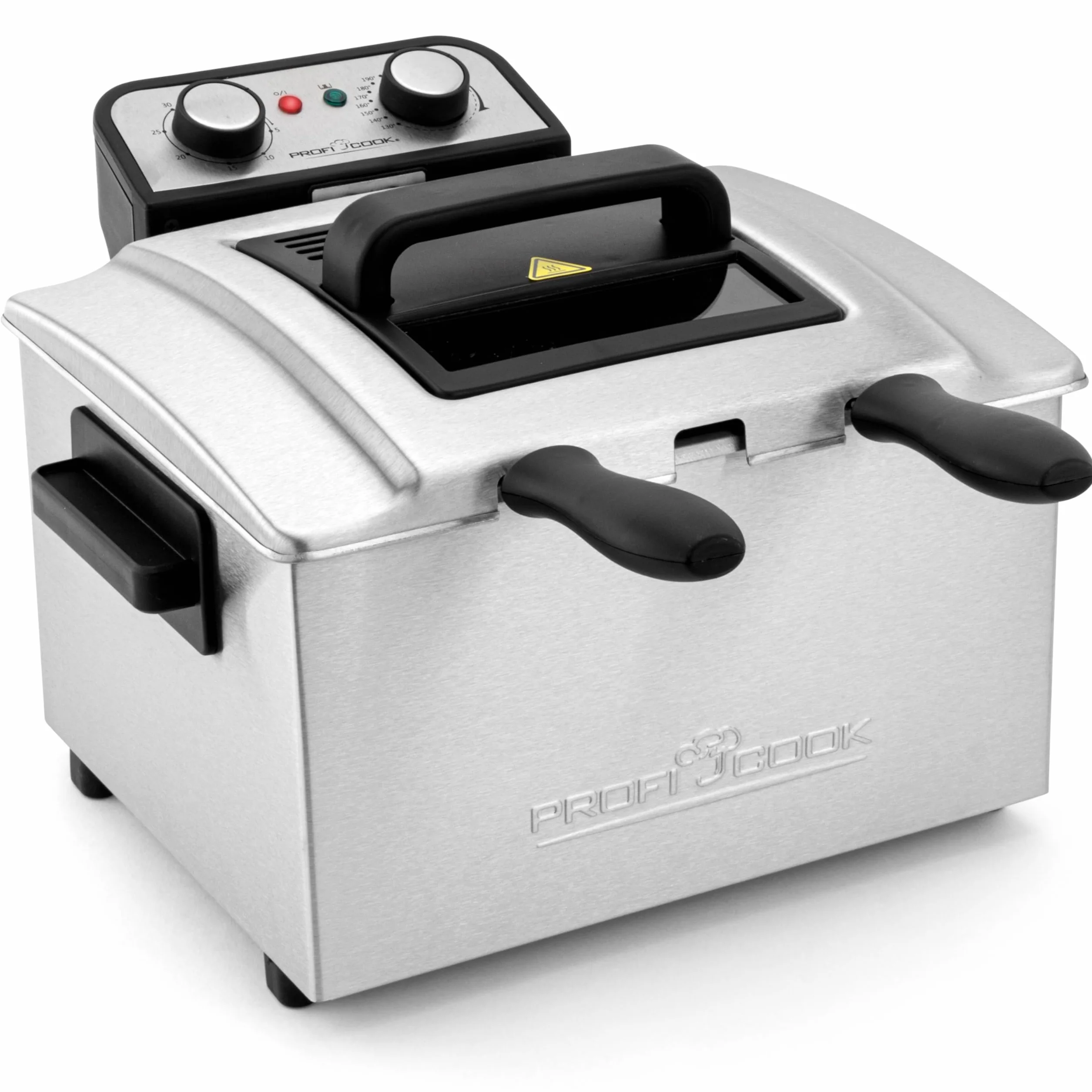 Profi Cook FR1038 Frytkownica, Stal Nierdzewna, 3000 W, 5 L, Srebrny/Czarny