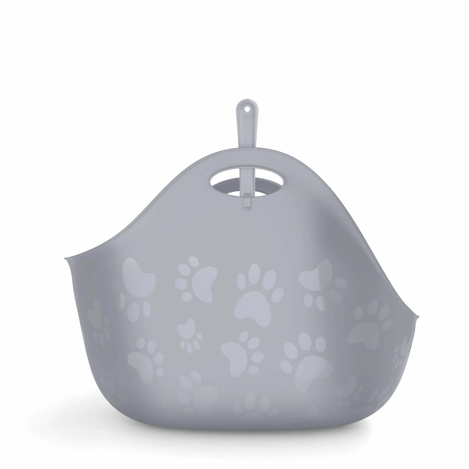 Litter Genie LitterBox Grey, kuweta dla kota szara, eleganckie i praktyczne wzornictwo, łatwe opróżnianie, w zestawie szufla