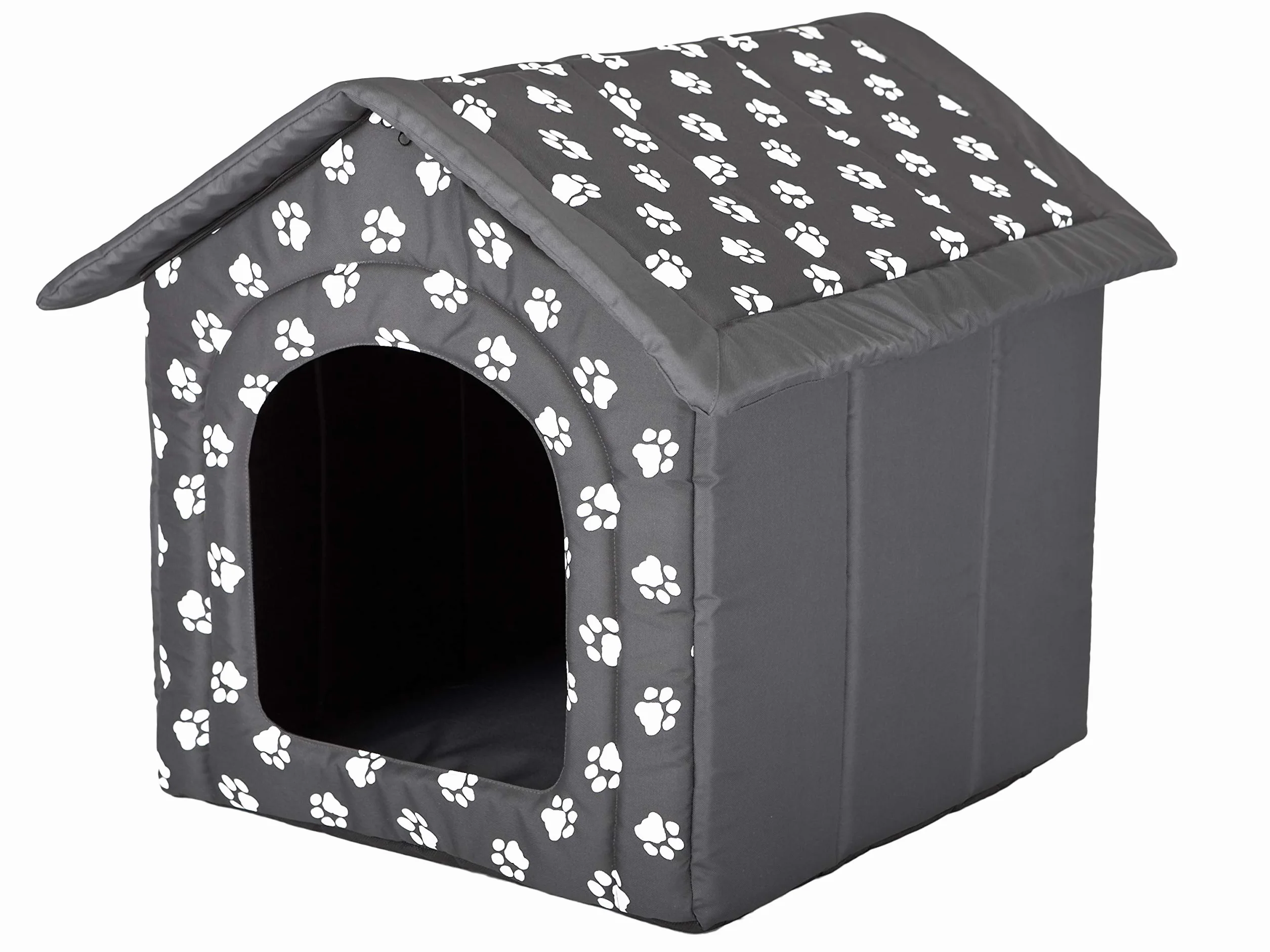 Hobbydog Domek dla psa, szary z łapami, R4 (60 x 55 x 60 cm)