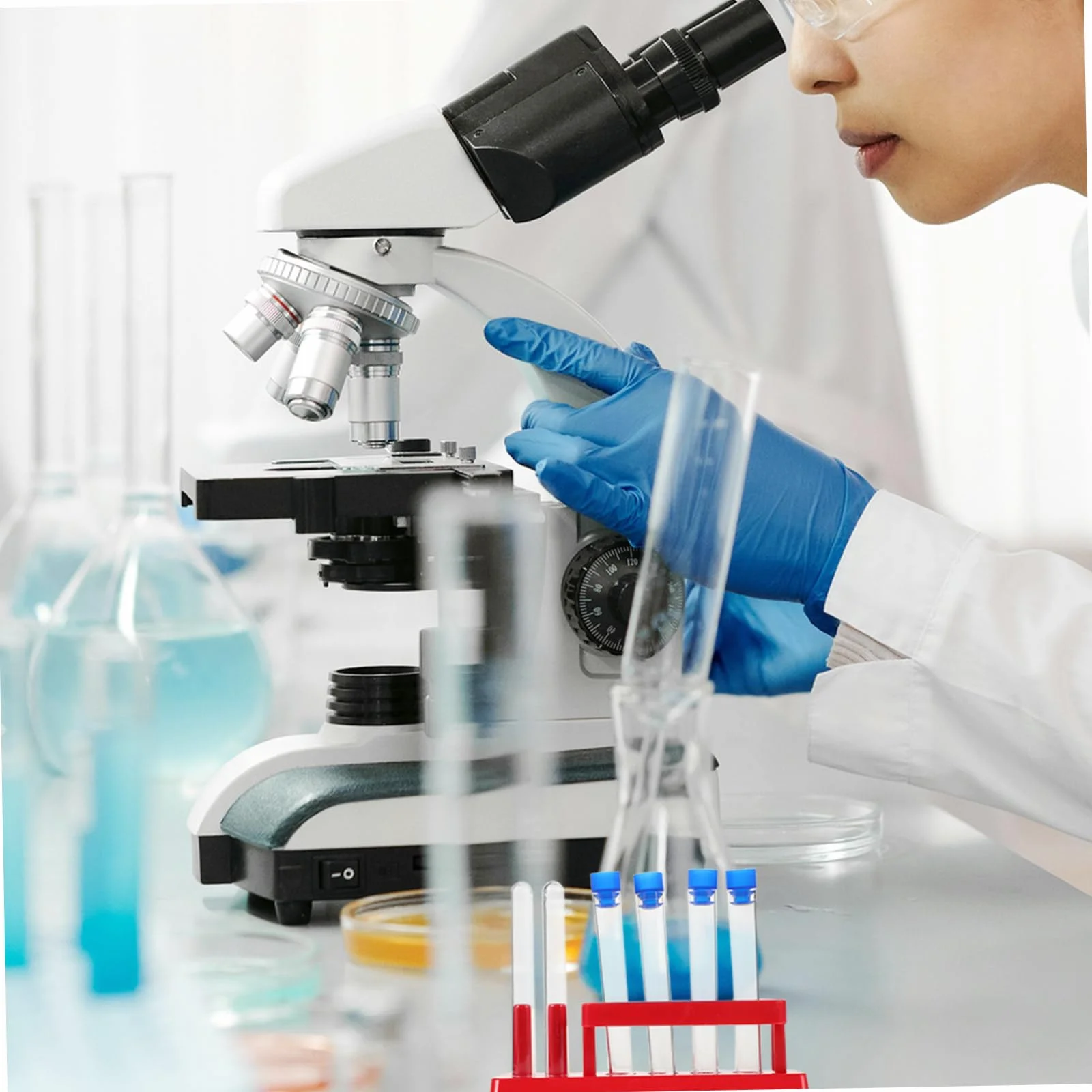 TIDTALEO 1 zestaw Probówek z Stojakiem Laboratoryjny Do Eksperymentów Naukowych Akcesoria Chemii i Edukacji