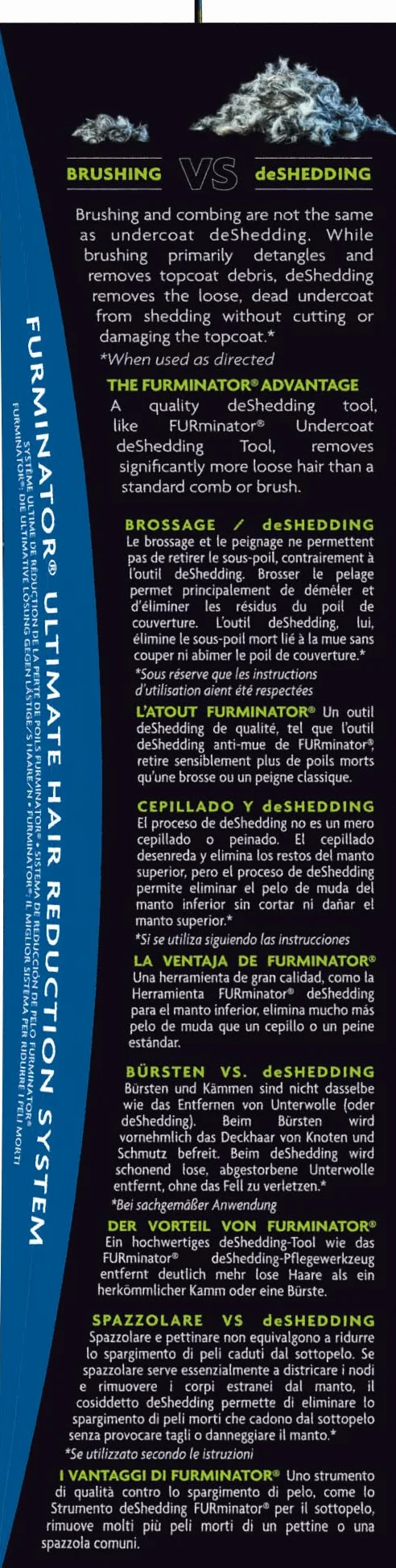 Furminator T691656 Zgrzebło do Pielęgnacji Sierści Dużych Psów, L, Czarny/Niebieski