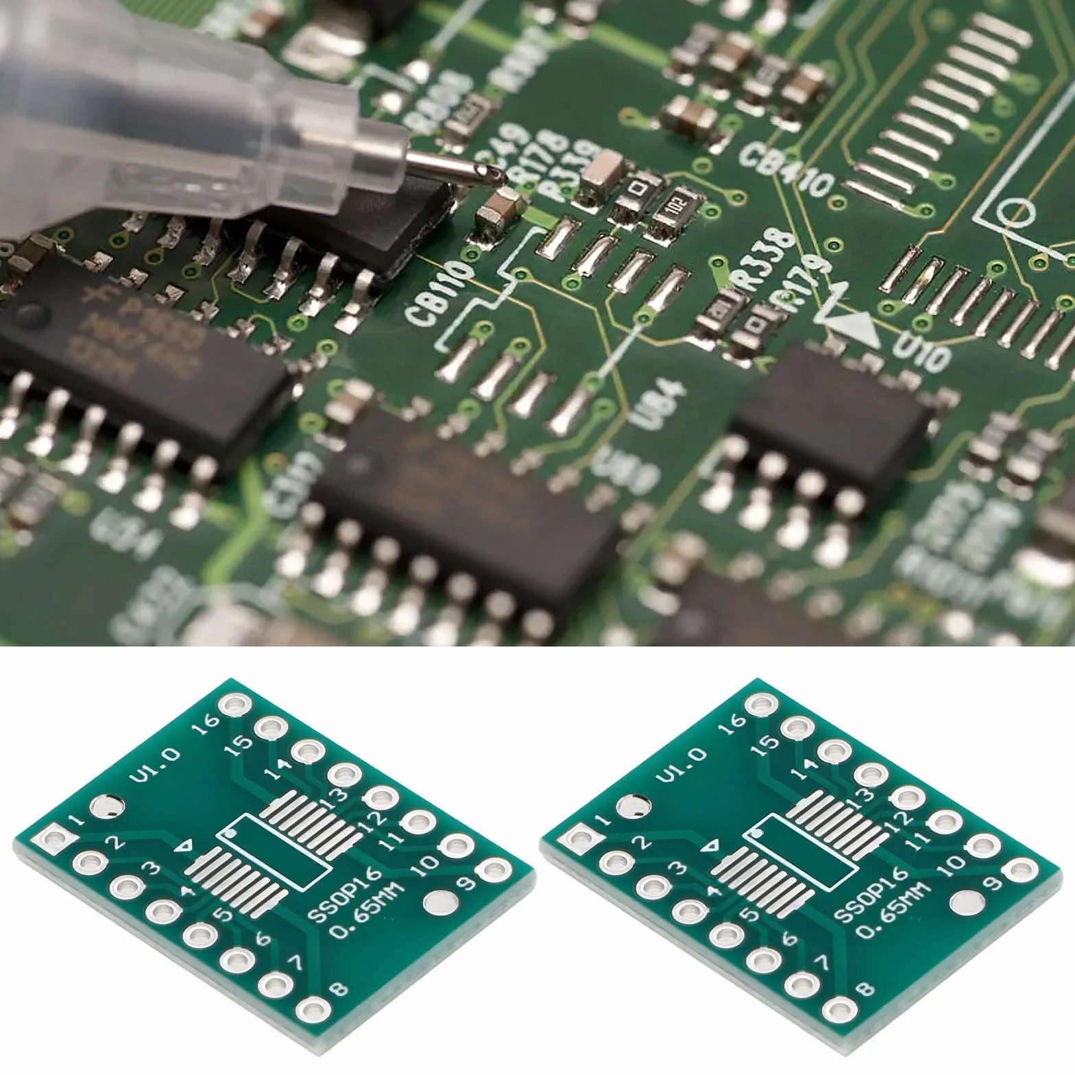 Płytka PCB SOP16 TSSOP16 do DIP-16 21 x 16 mm do modernizacji komponentów SMD