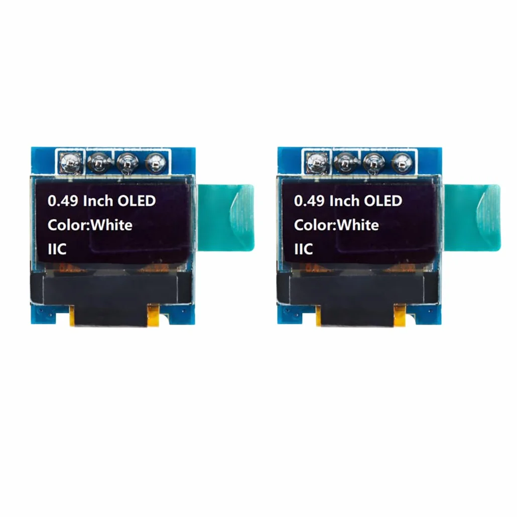 Hailege 2 szt. 0,49 "64x32 Wyświetlacz LCD OLED 0,49 cala IIC I2C OLED LCD Moduł ekranu 64 x 32 4 piny biały