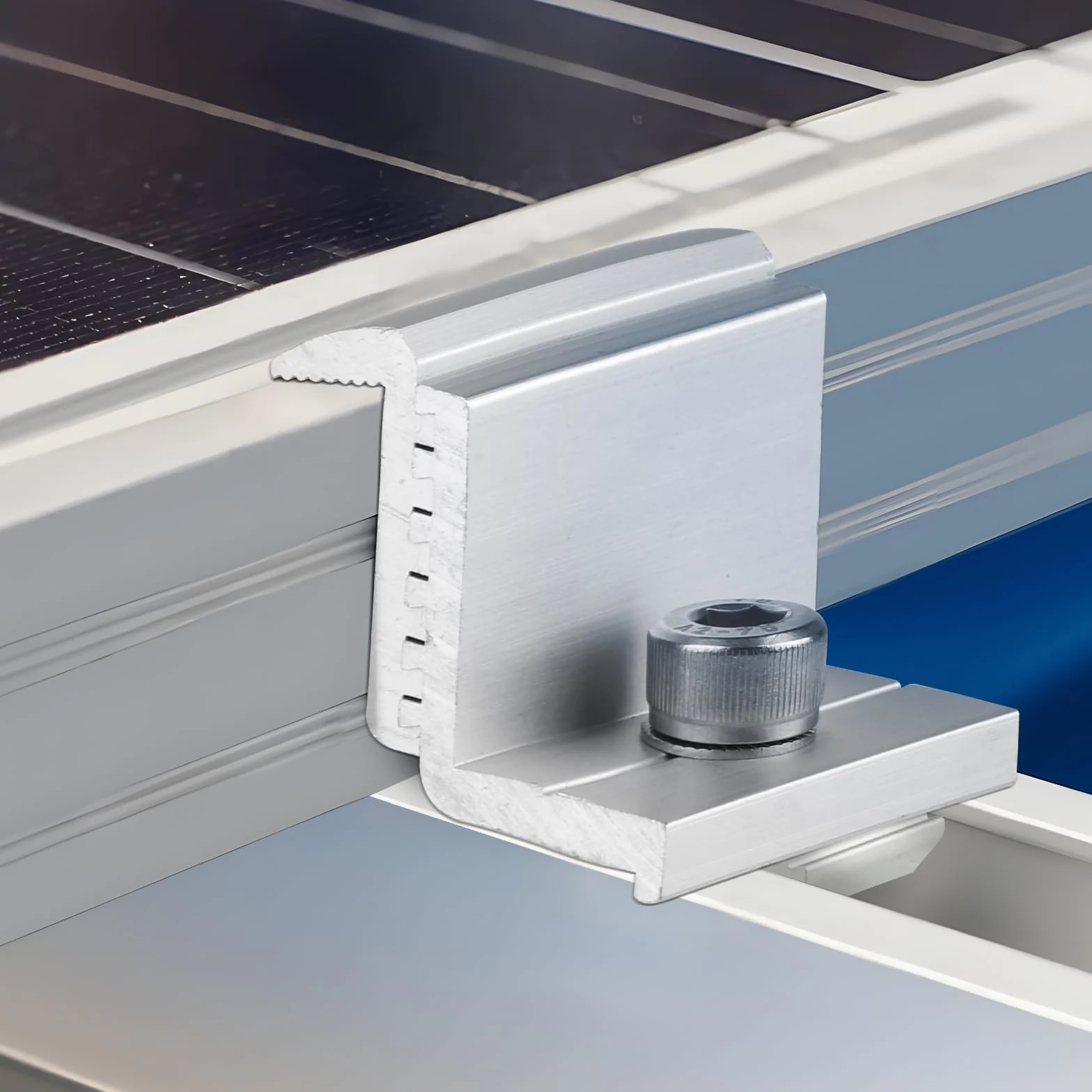 Zestaw 6 uchwytów do modułu solarnego zacisk końcowy 4 regulowane rozmiary