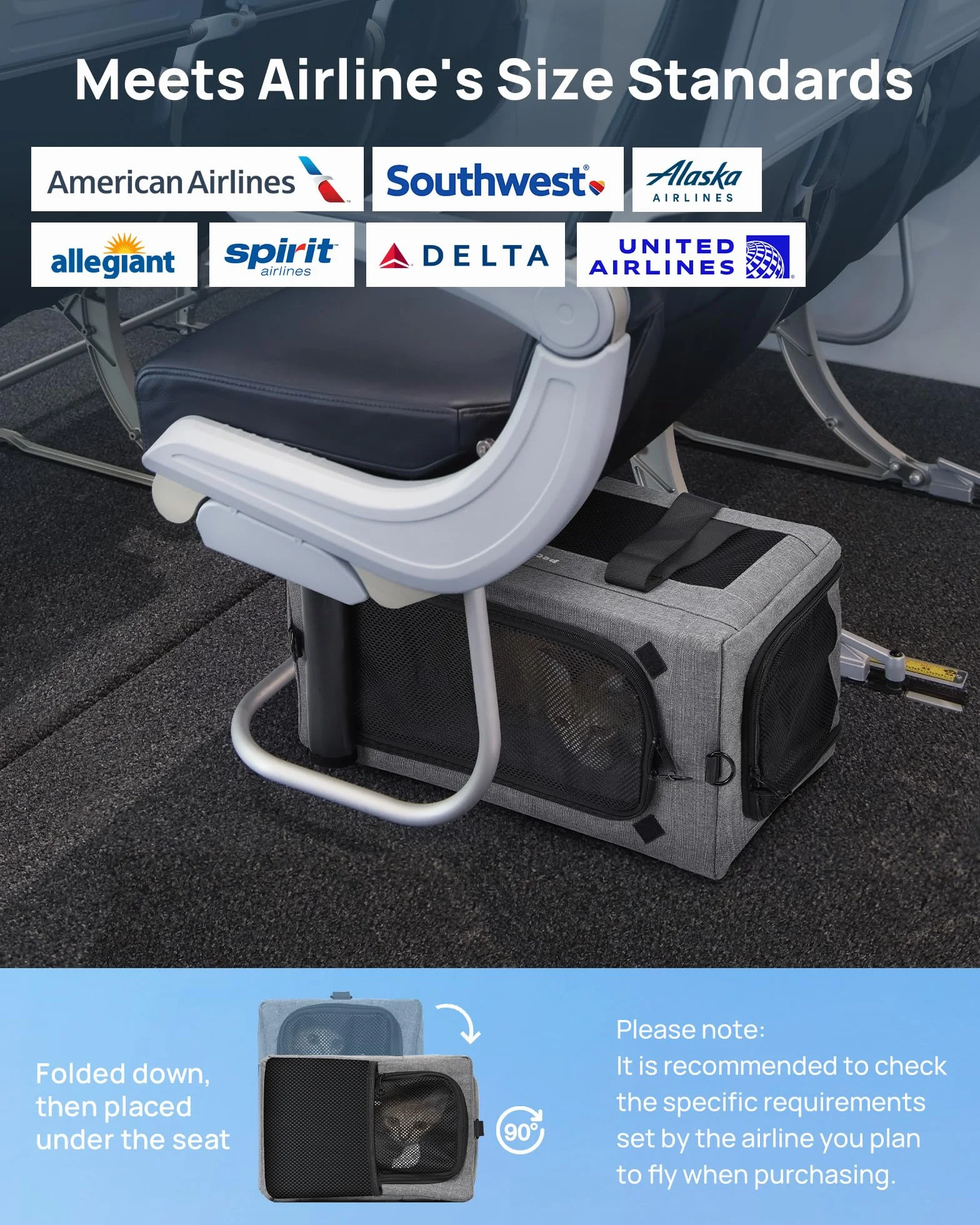 pecute® Nosidełko dla kota, zatwierdzone przez linie lotnicze, bardzo stabilne nosidełko dla kotów, przenośne nosidełko dla psów, oddychająca torba z tkaniny siatkowej dla zwierząt domowych