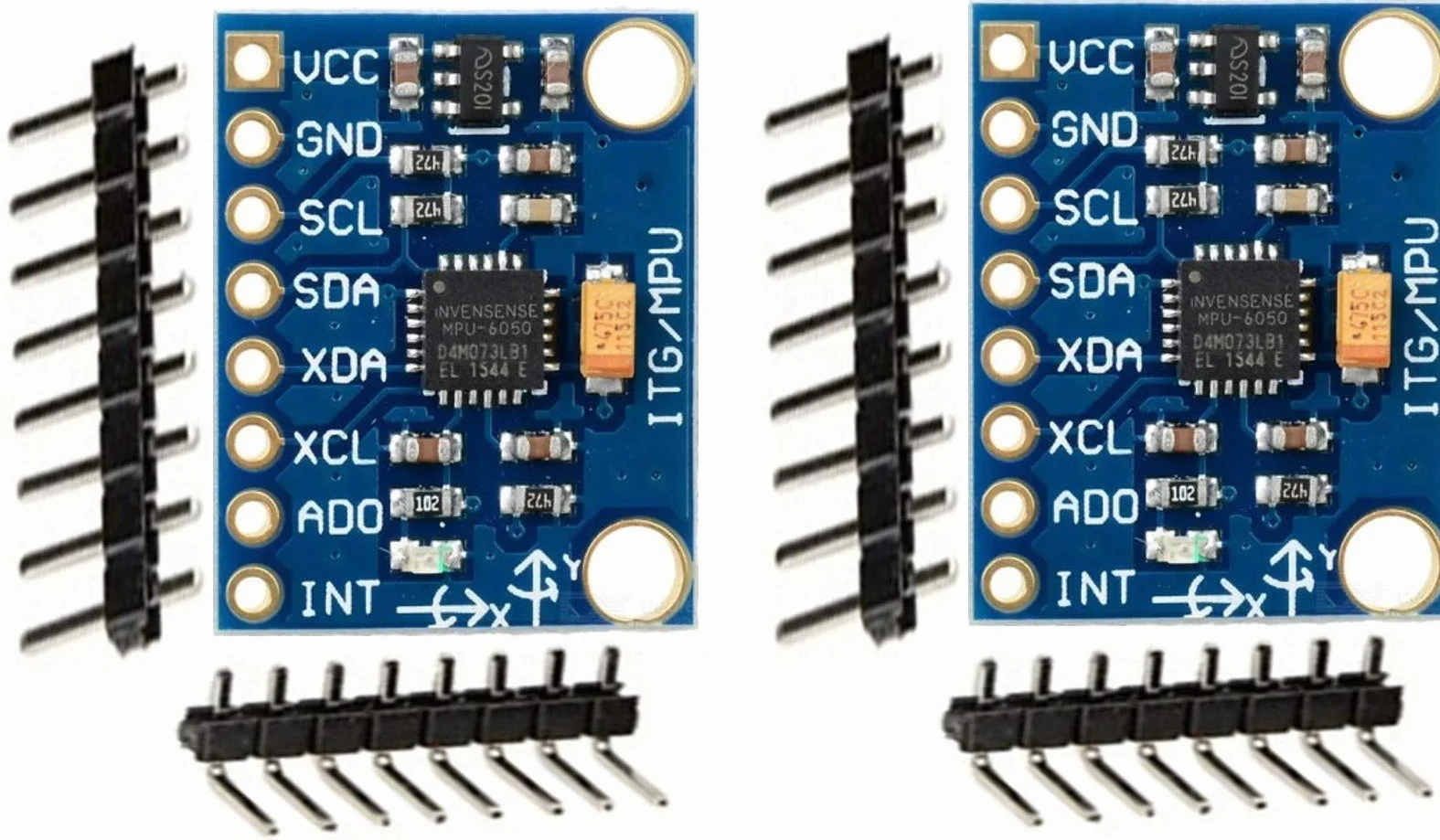 2pcs GY-521 MPU-6050 mpu6050 Module 3 Axis Analog gyro sensors Accelerometer Module