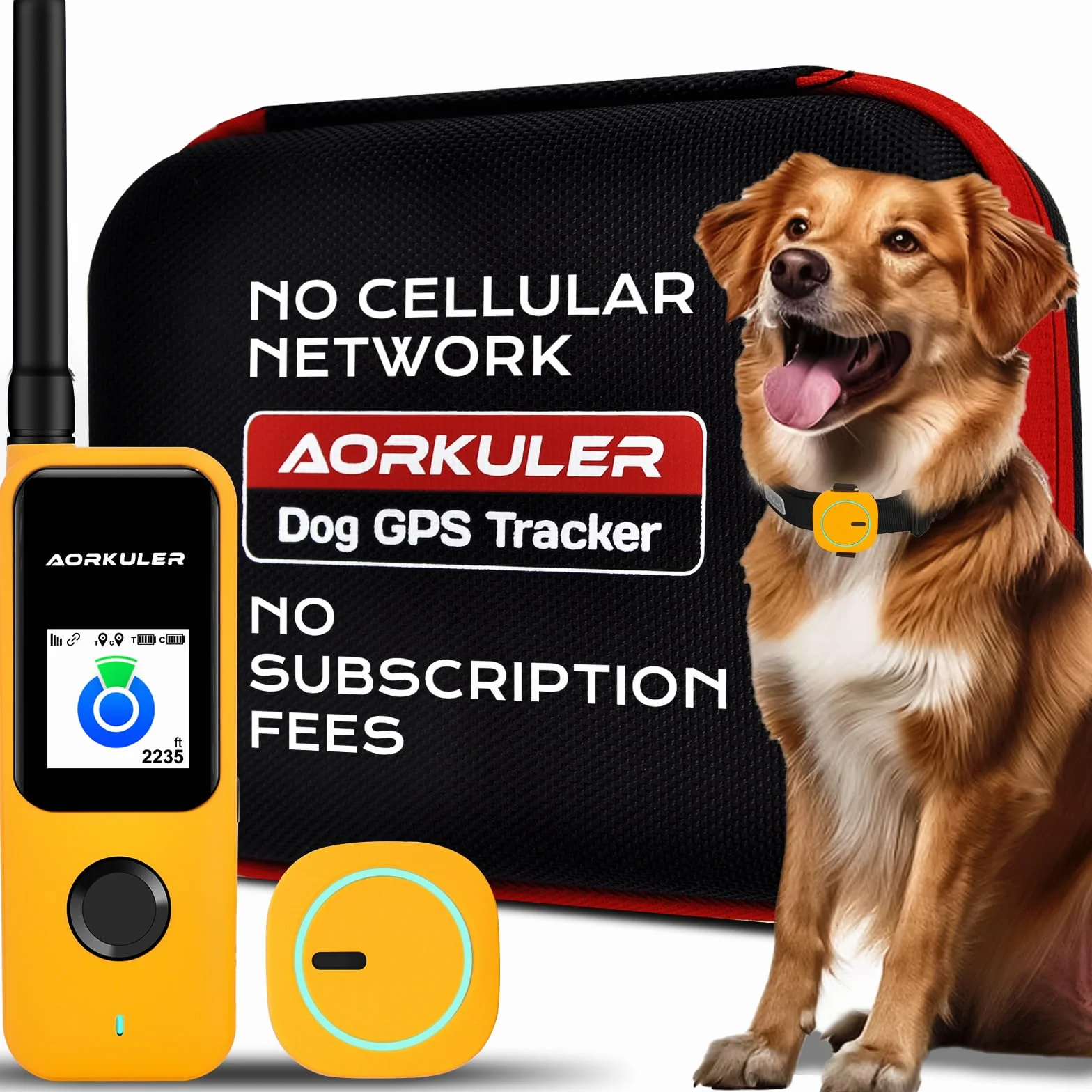 Outdoor Dog GPS Tracker: Brak miesięcznych opłat, nie wymaga telefonu ani sygnału komórkowego, śledzenie w czasie rzeczywistym dla odległych i wiejskich obszarów, turystyka, kemping, farmy i duże
