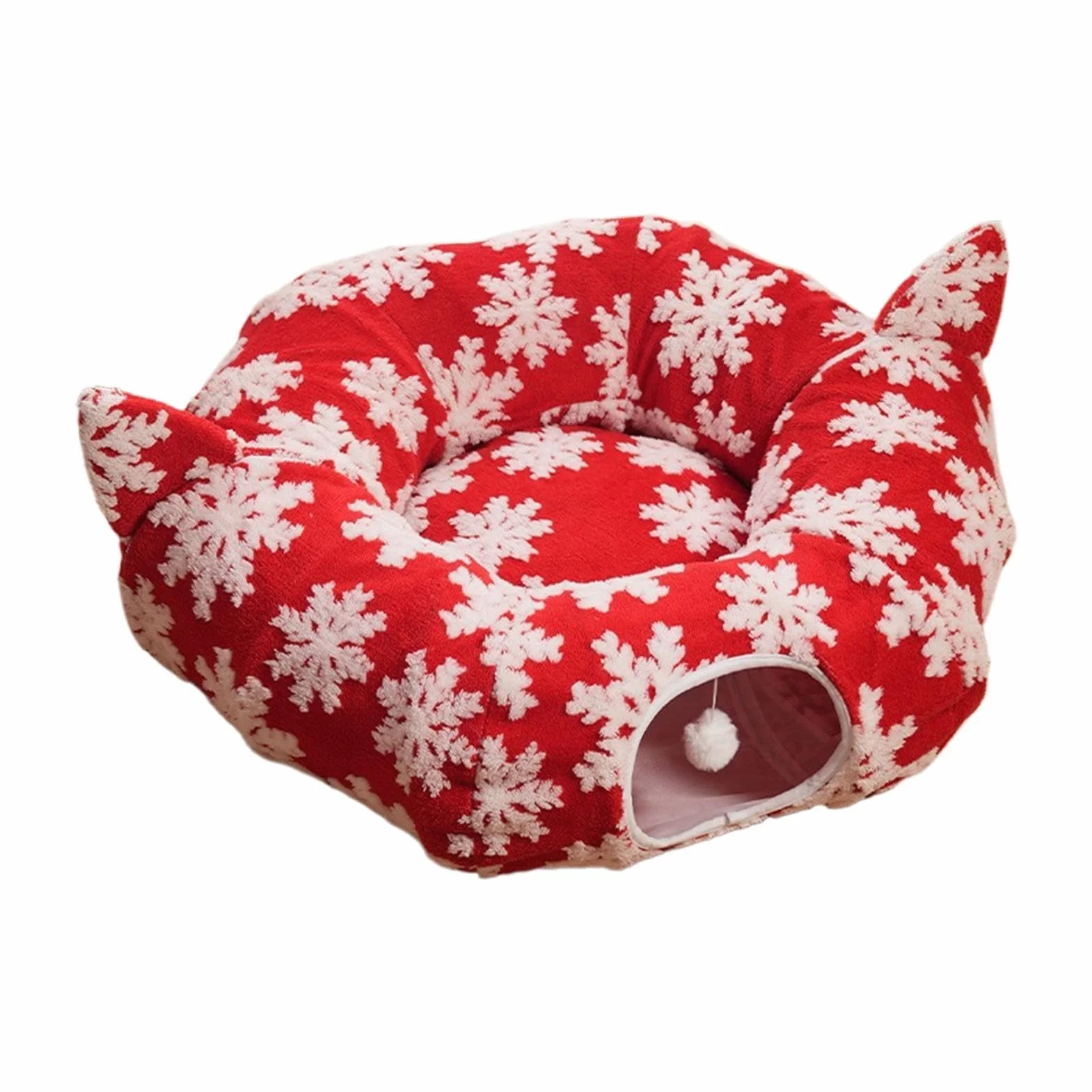 Legowisko tunelowe dla kota Spódnica Choinkowa Można Prać, Odłączana, | Legowisko Donut Dla Kota Do Wnętrz dla Sklepu Zoologicznego Balkonu Salonu Do Użytku Domowego Kociąt Szczeniąt Psów