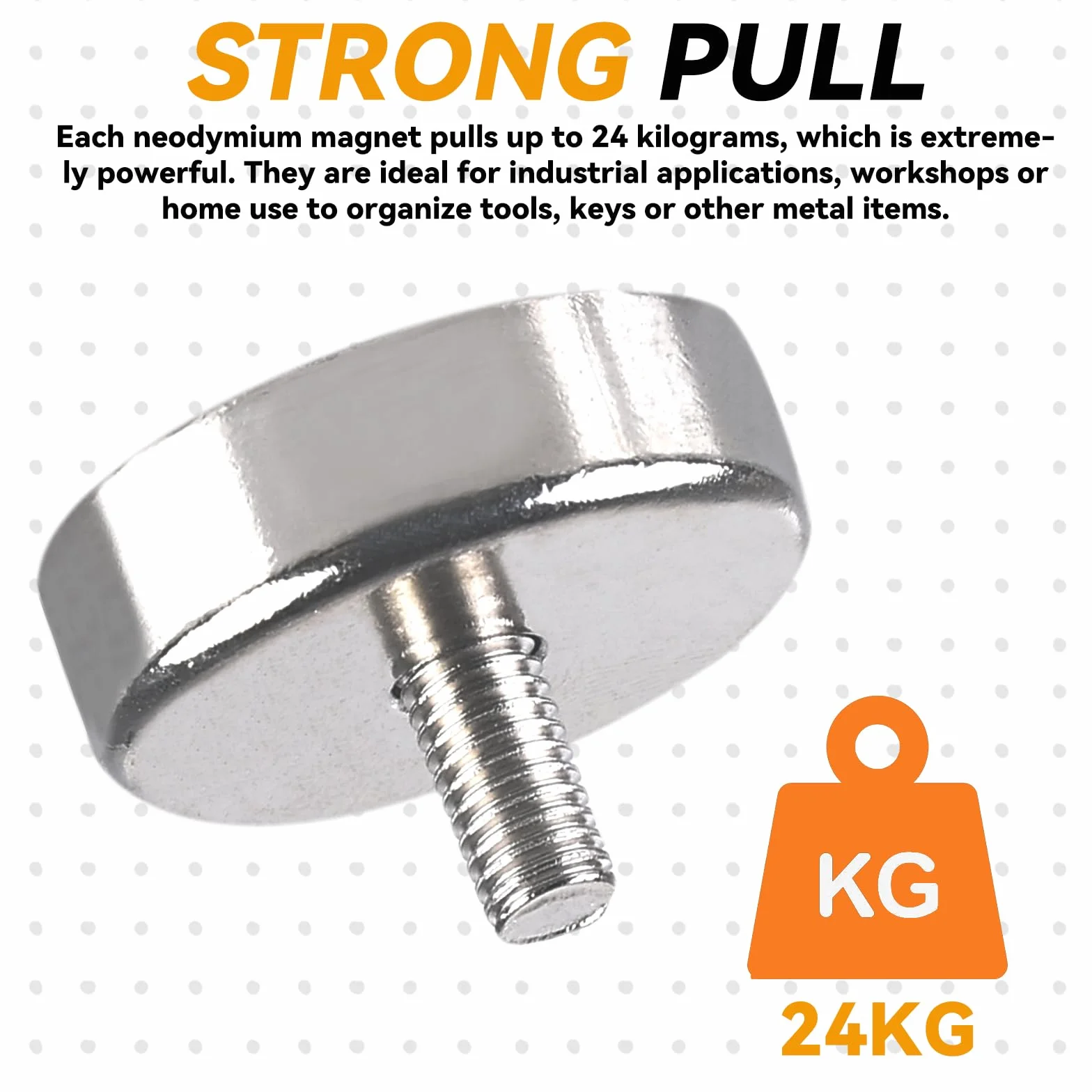 10 sztuk magnesów neodymowych: magnesy z gwintem, śruby gwintowane M5 25 mm, magnesy garnkowe o nośności 24 kg, małe magnesy na śruby, pętle lub haczyki, okrągłe magnesy neodymowe z gwintem