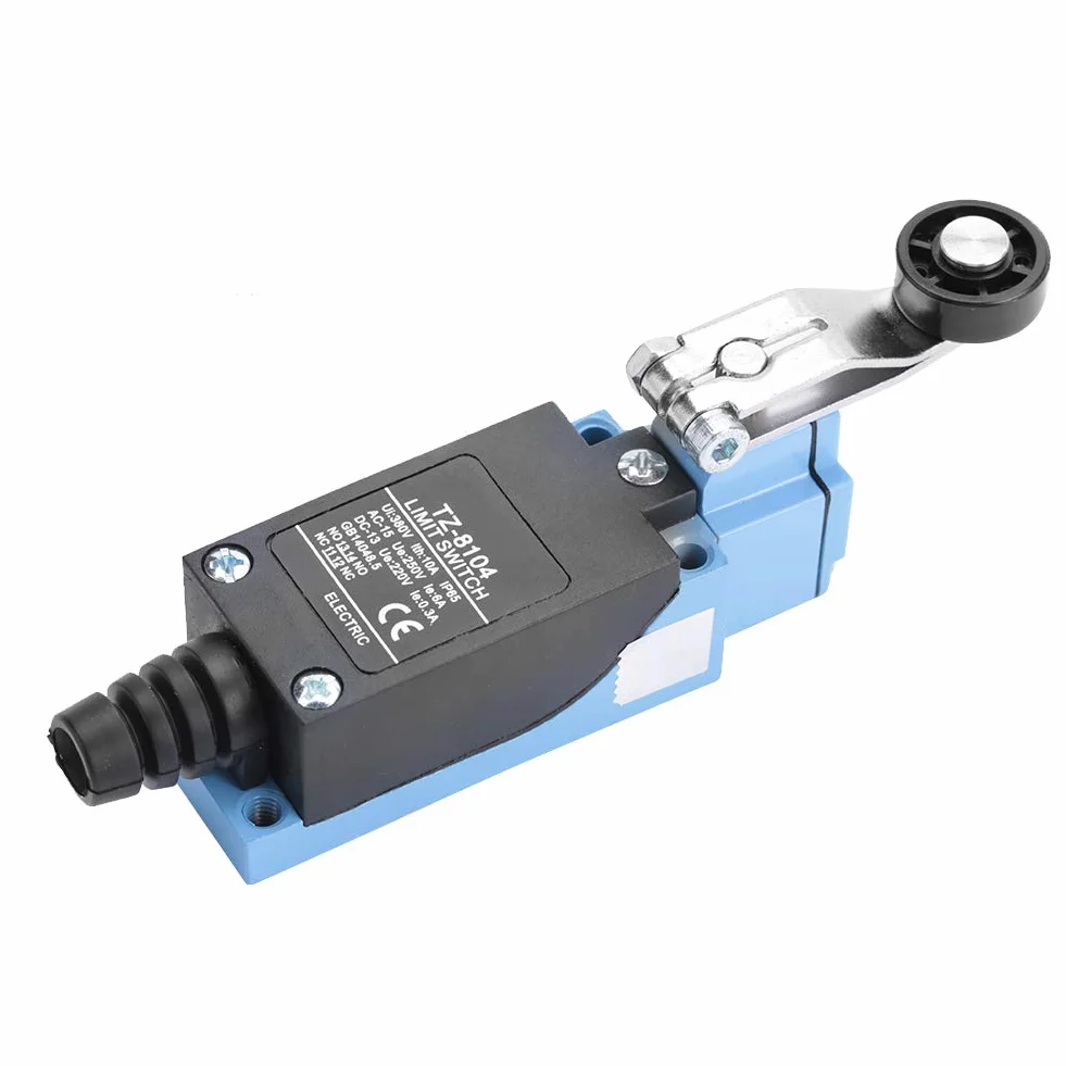 Limit Switch, TZ-8104 SPDT Momentary Limit Switch Rotary Roller Lever 6A 250V