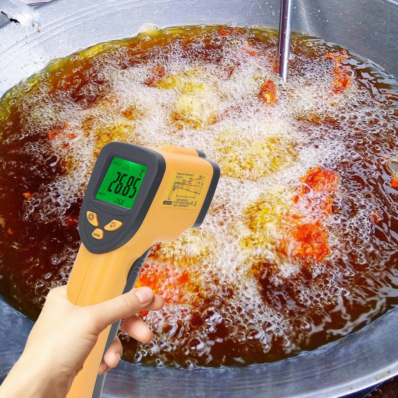 Cyfrowy Termometr na podczerwień, Pistolet do Pomiaru Temperatury, do Konserwacji Sprzętu Chemicznego, Maszyn, Energii Elektrycznej w Gospodarstwie Domowym z funkcją