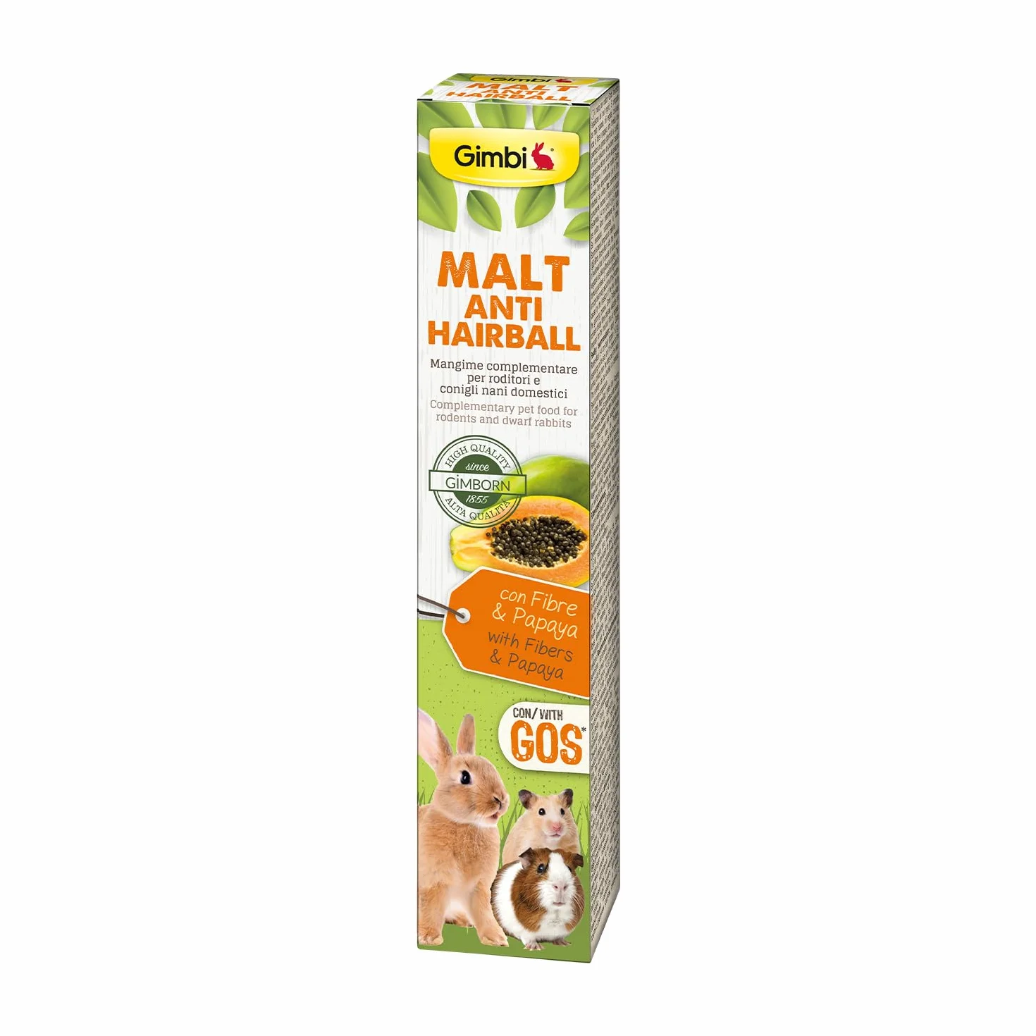 Gimbi Malt Anti-Hairball pasta - Zdrowy smakołyk dla gryzoni ze słodem i błonnikiem dla wspomagania trawienia - 1 tubka (1 x 50 g)