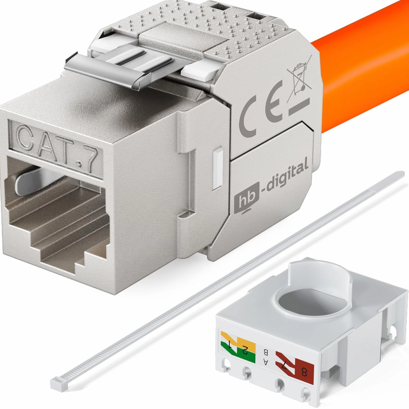 3-portowe gniazdo sieciowe CAT 7 podtynkowe RAL9010 + 3x Keystone RJ45 LAN Ethernet STP 10 Gbit/s czysta biel