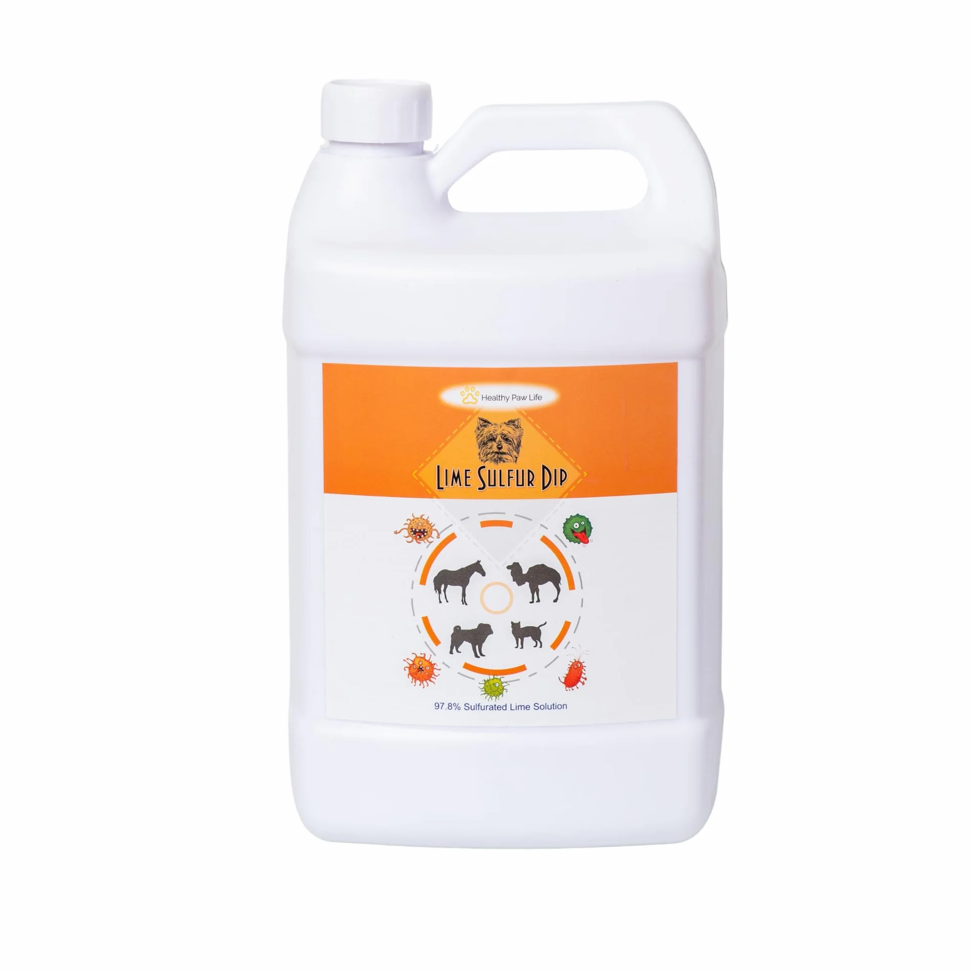 Healthy Paw Life Dip z siarki limonkowej - Pielęgnacja zwierząt domowych dla swędzącej i suchej skóry - formuła Xtra Strength - Bezpieczne rozwiązanie dla psów, kotów, szczeniąt, kociąt, konia (1