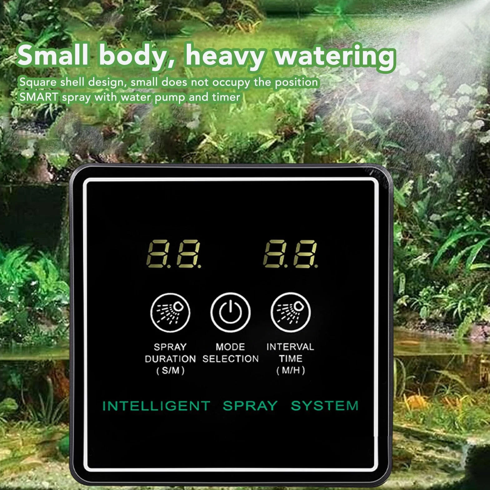 Nawilżacze dla Gadów, Inteligentny System Natryskiwania, Automatyczny Zamgławiacz Czasowy z Regulowanymi Dyszami Zamgławiającymi 360°, Wbudowana Pompa, do Terrarium, Roślin z