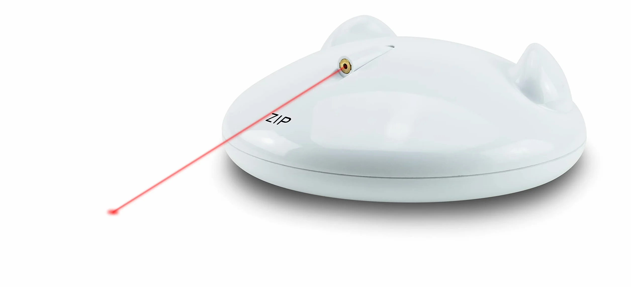 PetSafe ZIP automatyczna zabawka laserowa dla kotów, wskaźnik laserowy z 10-minutowym timerem, 3 baterie AA, kolor biały
