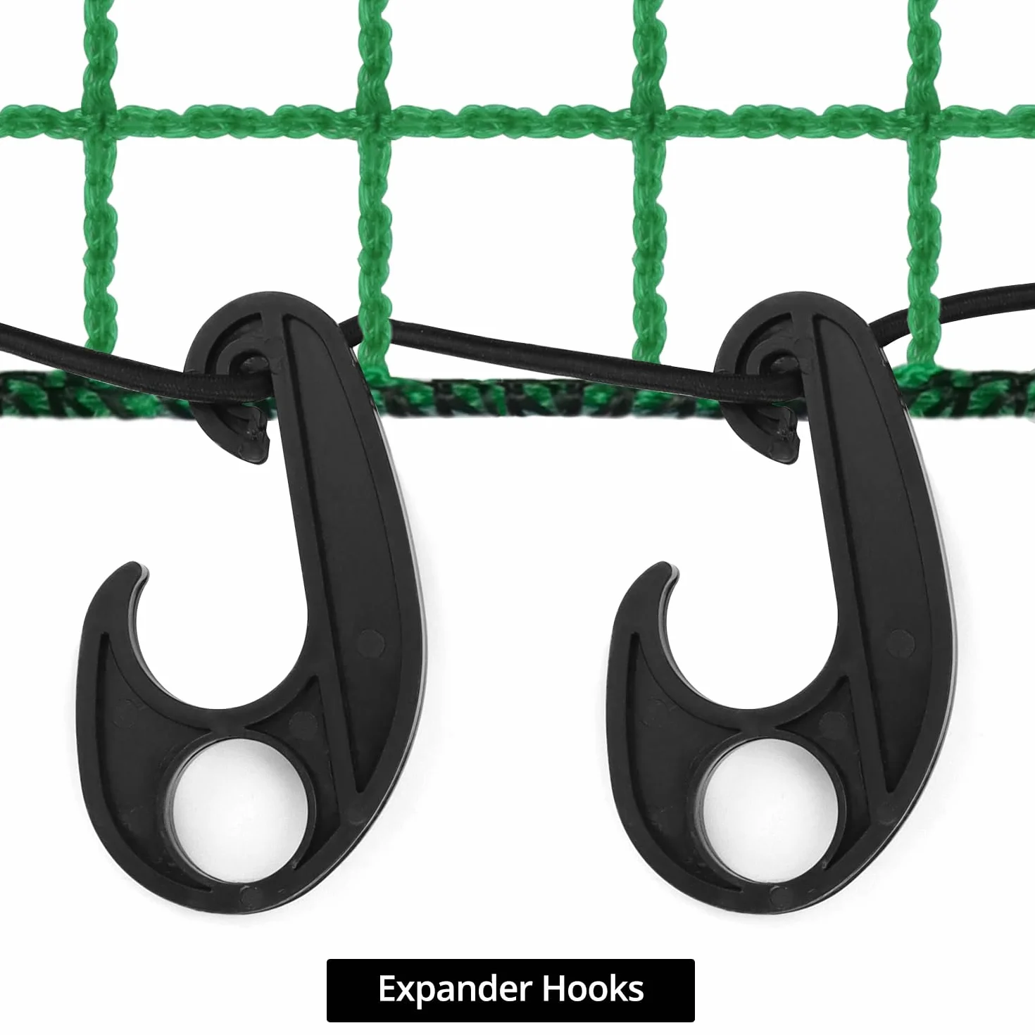 QWORK® Siatka na przyczepy, siatka na przyczepy 2,5 x 3,5 m, siatka na przyczepy z 15 hakami i gumową liną