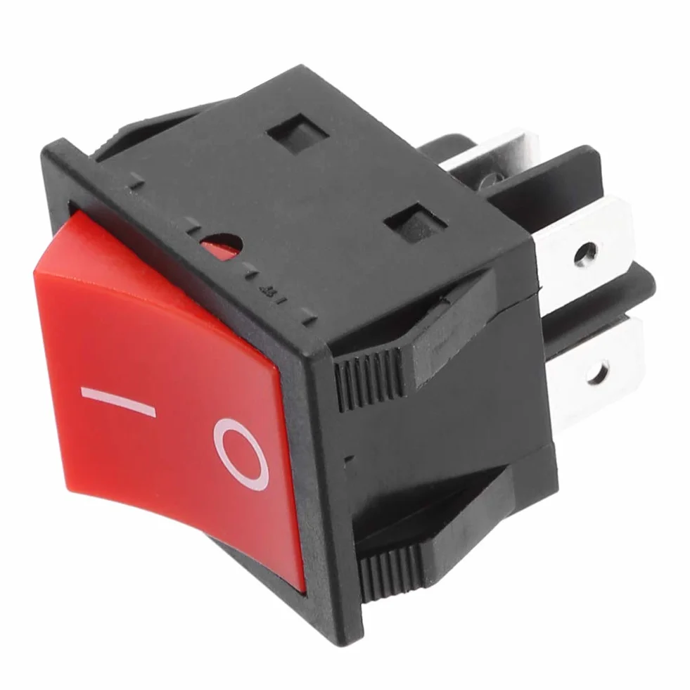 Eujgoov 30A 4-pinowy ON OFF Square Rocker Switch Przełącznik Elektryczny Spawacza Typu łodzi z Czerwonym światłem(1PCS)