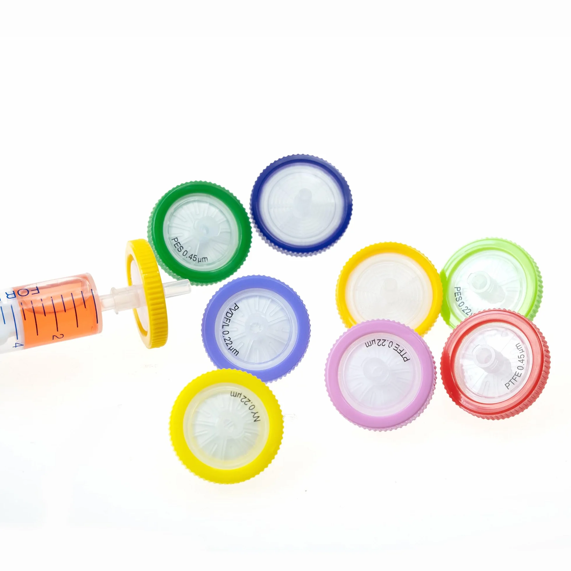 30 sztuk filtrów strzykawkowych PTFE Hydrophilic 0,22 o wielkości porów, średnica membrany 25 mm, laboratoryjny filtr strzykawkowy do nauk biomedycznych, różowe (beczki zapakowane)