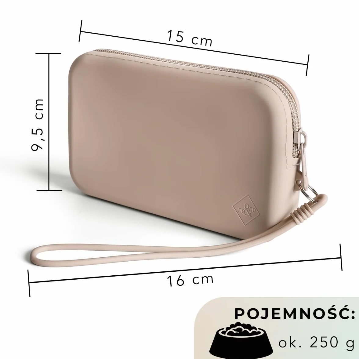 ne&no Torba na smakołyki dla psów z silikonu [ łatwa do czyszczenia ] Torba na smakołyki | Torba na przysmaki dla psów | Torba na spacer z psem