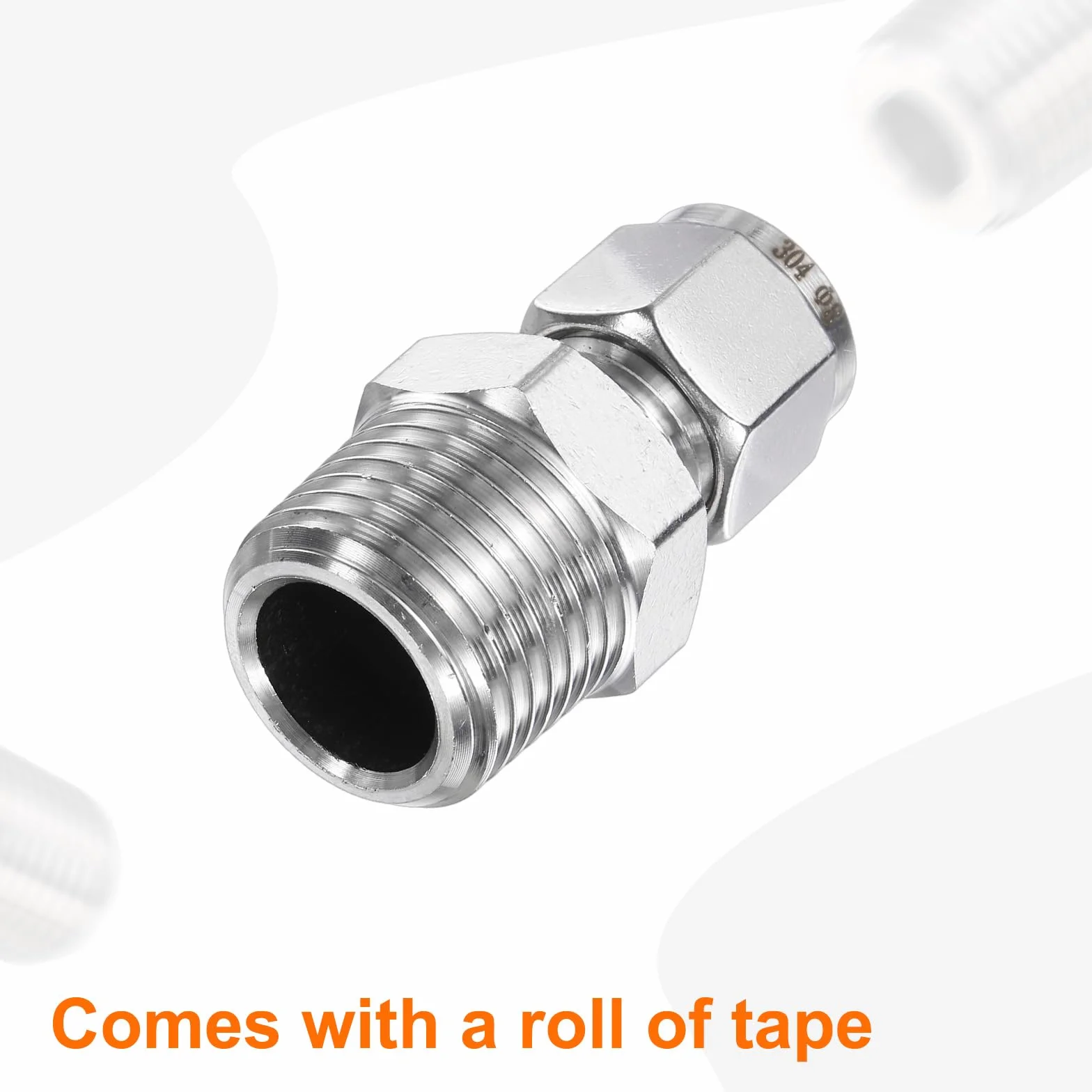 Rura kompresyjna ze stali nierdzewnej 8 mm OD 1/2" NPT gwint męski adapter złączka zaciskowa
