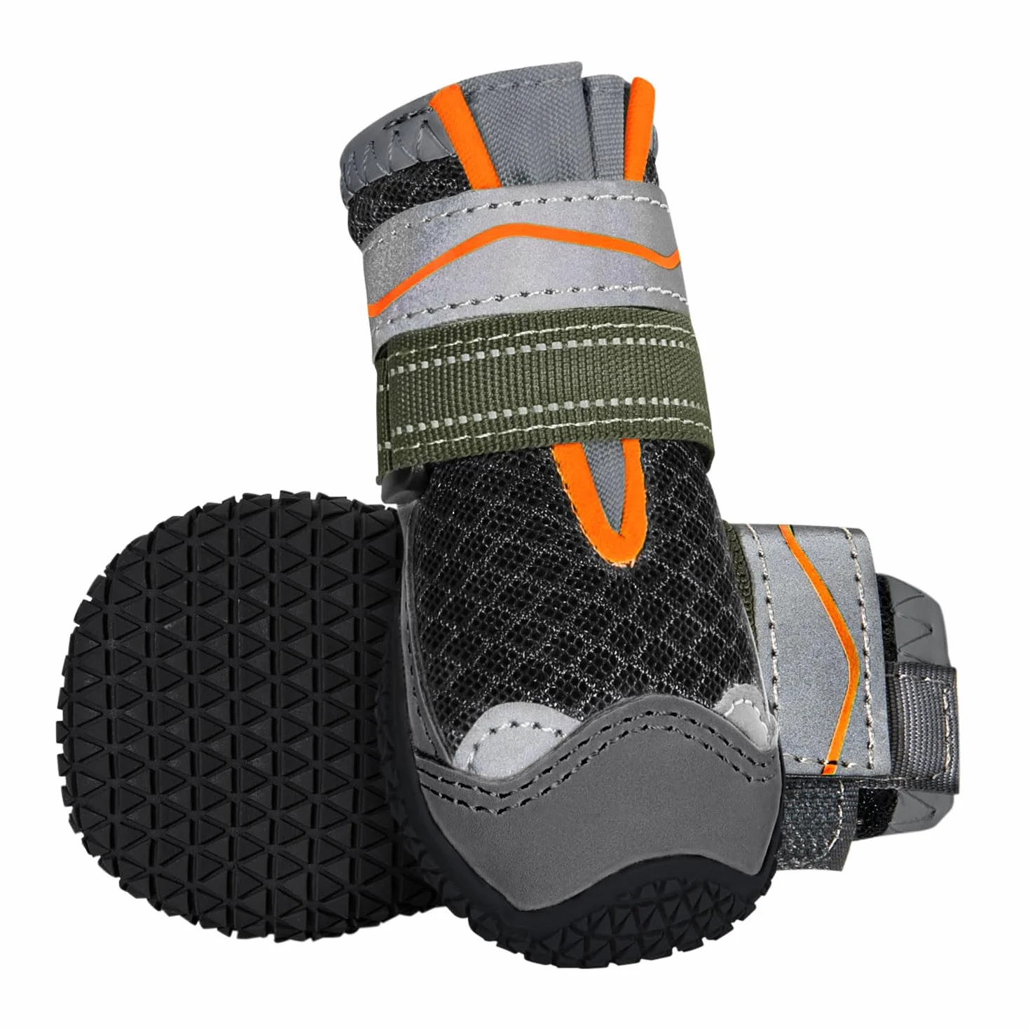 SlowTon Buty dla psów, ochrona łap, 2 sztuki, oddychające buty dla psów, z antypoślizgową podeszwą, regulowane, odblaskowe zapięcie na rzepy, buty dla małych, średnich i dużych psów