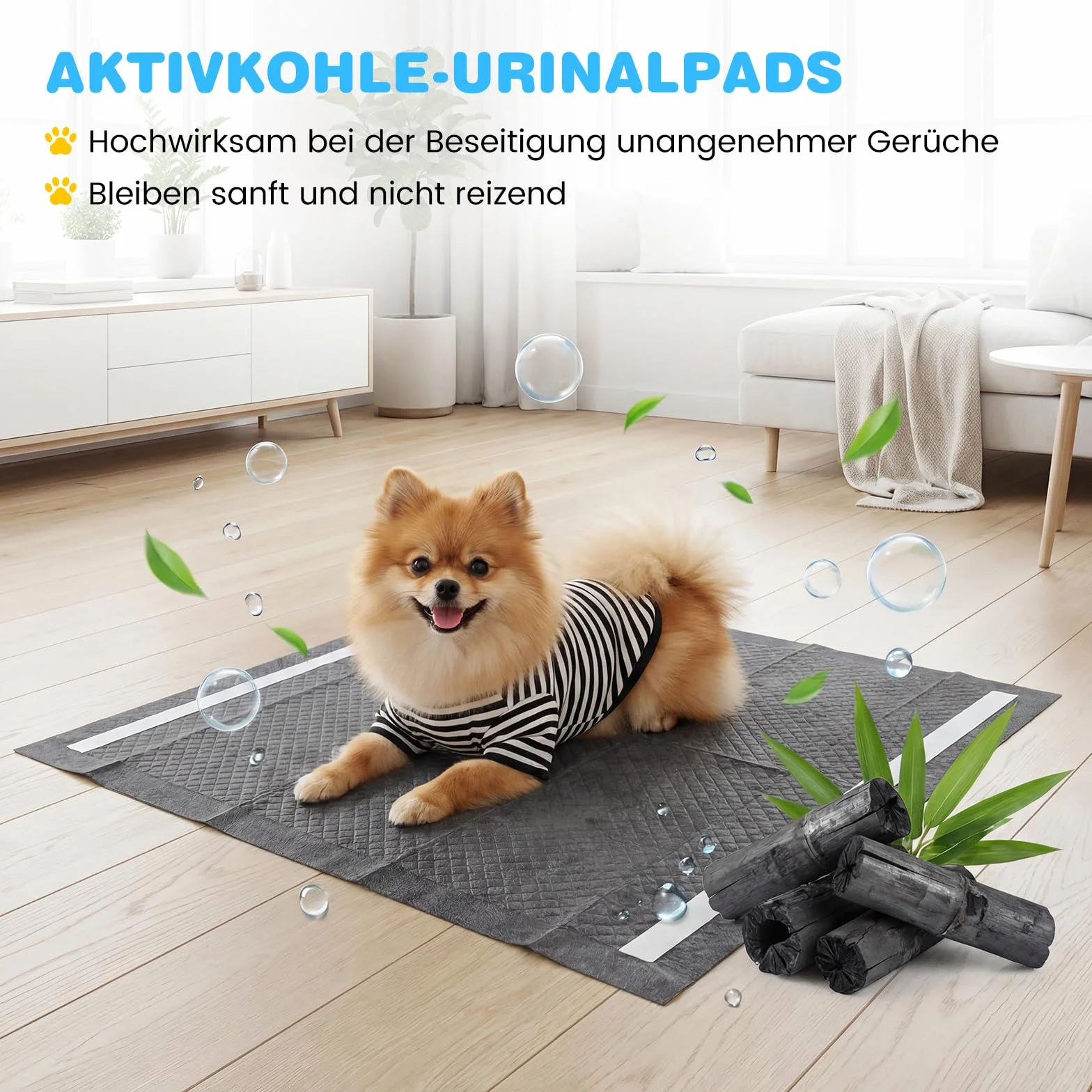 COSTWAY Podkładki z węglem aktywnym dla szczeniaków, 60 x 60 cm, 150 szt., 6-warstwowe maty PIPI dla psów, szybkoschnące, super chłonne, szczelne, podkładki treningowe