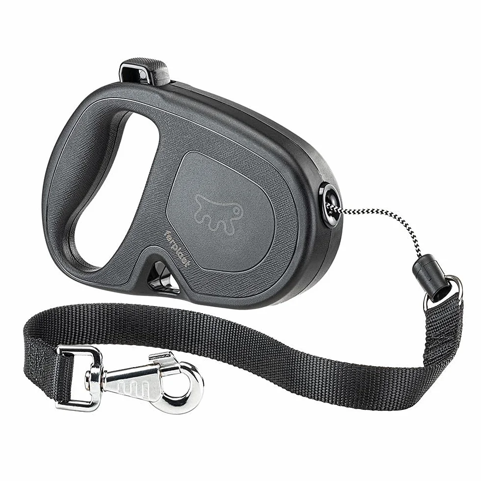 Rozciągliwy smycz dla dużych psów Flippy One Cord L, chowany sznurek 5 m, Max 35 kg, czarny