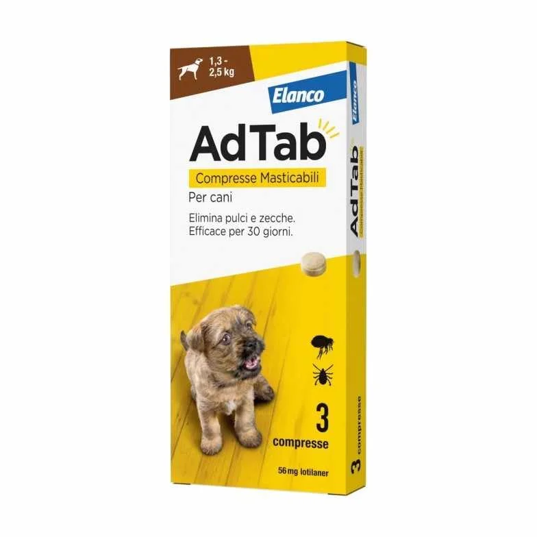 AdTab Tabletki do żucia dla psów 1,3-2,5 kg - 3 tabletki