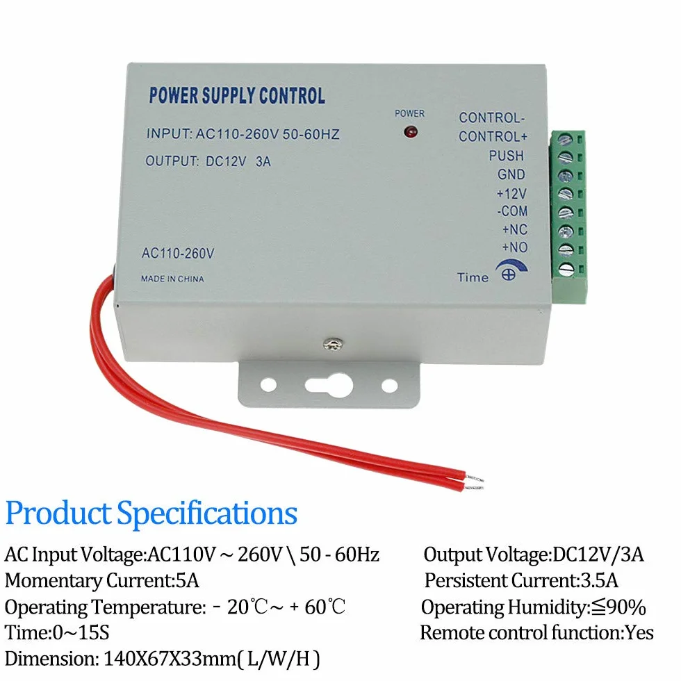 Wodoszczelna karta identyfikacyjna 125 kHz EM-ID 1 drzwi, system kontroli dostępu, kompletny kompletny zestaw z elektrycznym zamkiem magnetycznym 60 kg (T12 Keypad)