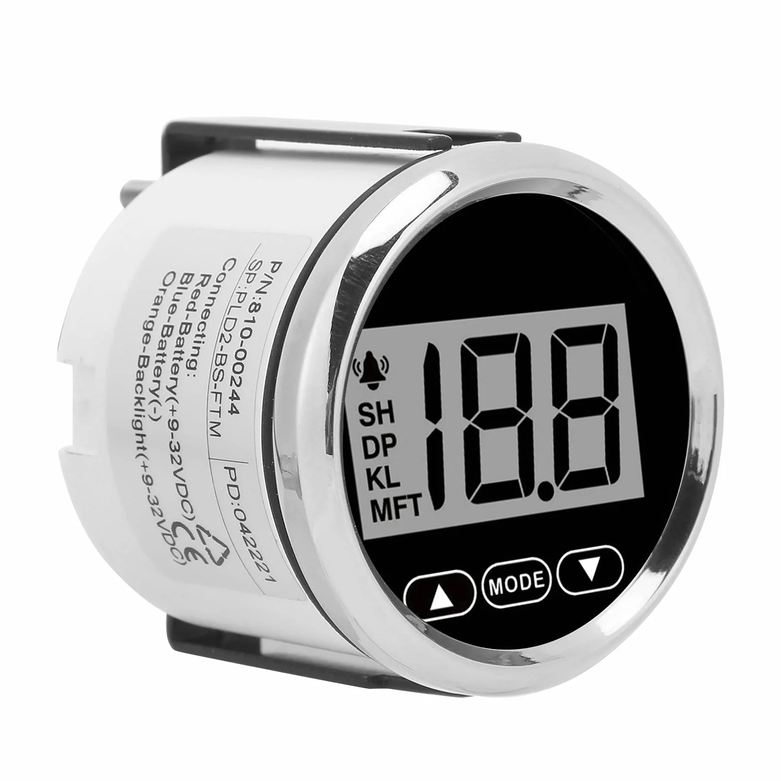 Miernik Głębokości 52mm Głębokościomierz Morski 100m Wodoodporny Białe Podświetlenie