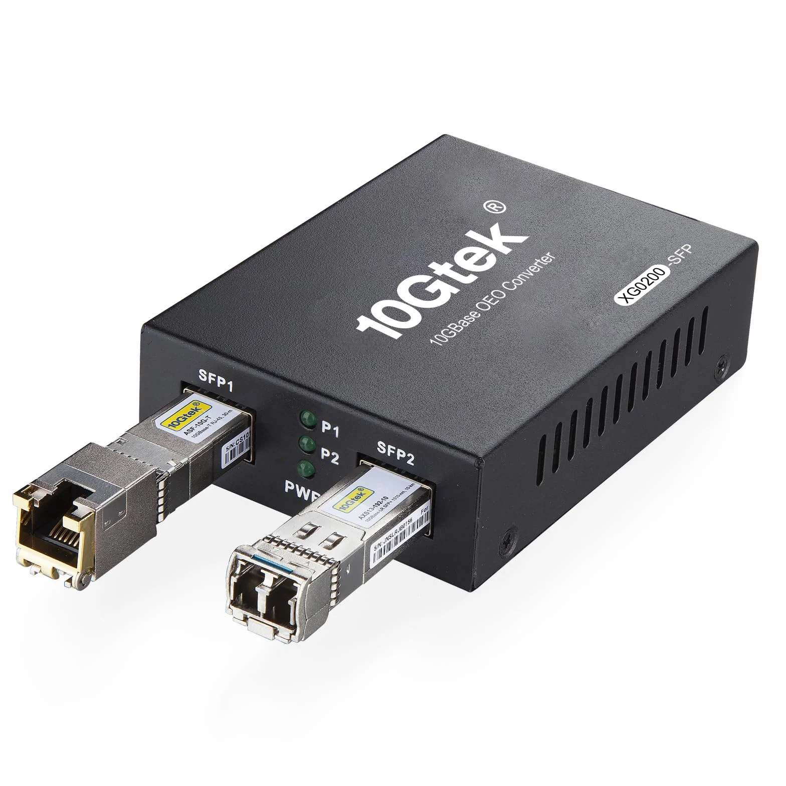 10Gtek G0200-SFP SFP+ Media Converter 10GBase-T 30m LR 10km SMF 1310nm European Power Supply