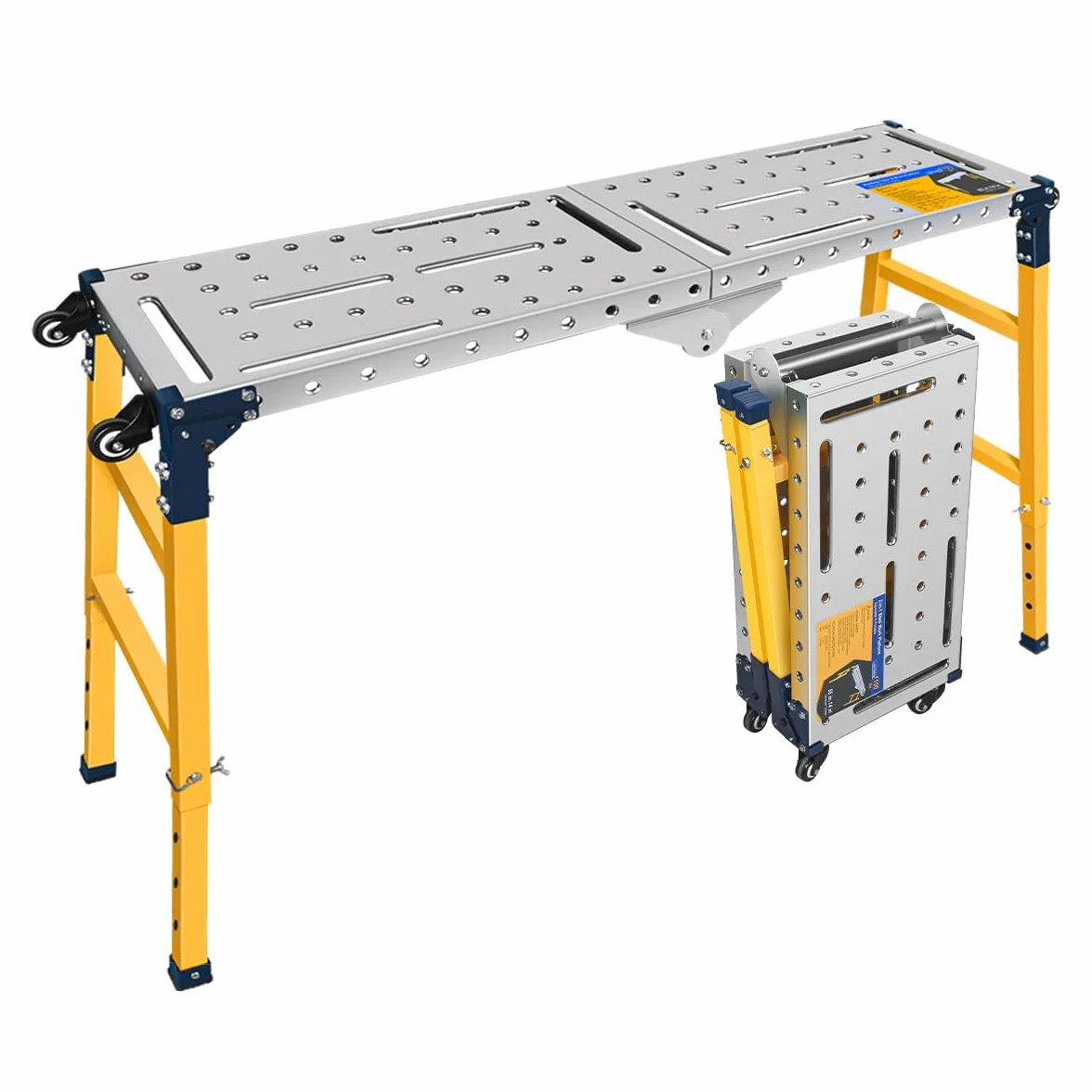 Stalowa platforma robocza stół spawalniczy ocynkowany blat 36x140 cm nośność 500 kg regulowana wysokość
