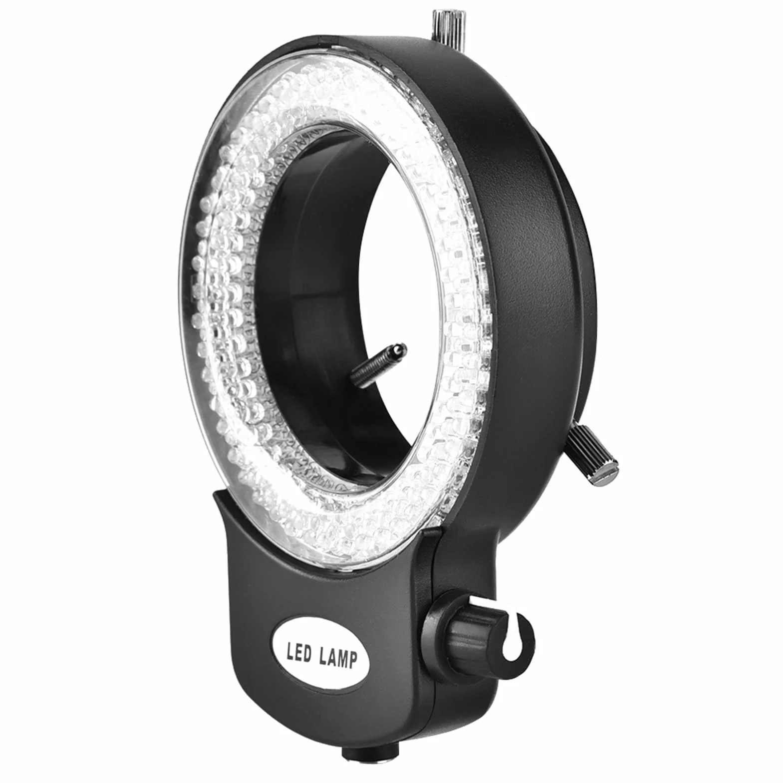 Oświetlenie pierścieniowe LED, regulowane w kolorze białym 144 Oświetlacz pierścieniowych lamp LED do mikroskopu stereo i aparatu (czarny)