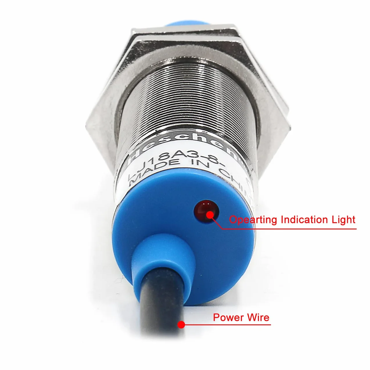 heschen Indukcyjny przełącznik zbliżeniowy czujnik Switch LJ18 A3–8-j/EZ Detektor 8 mm 90–250 VAC 400 mA zazwyczaj otwarty (No) 2 przewody