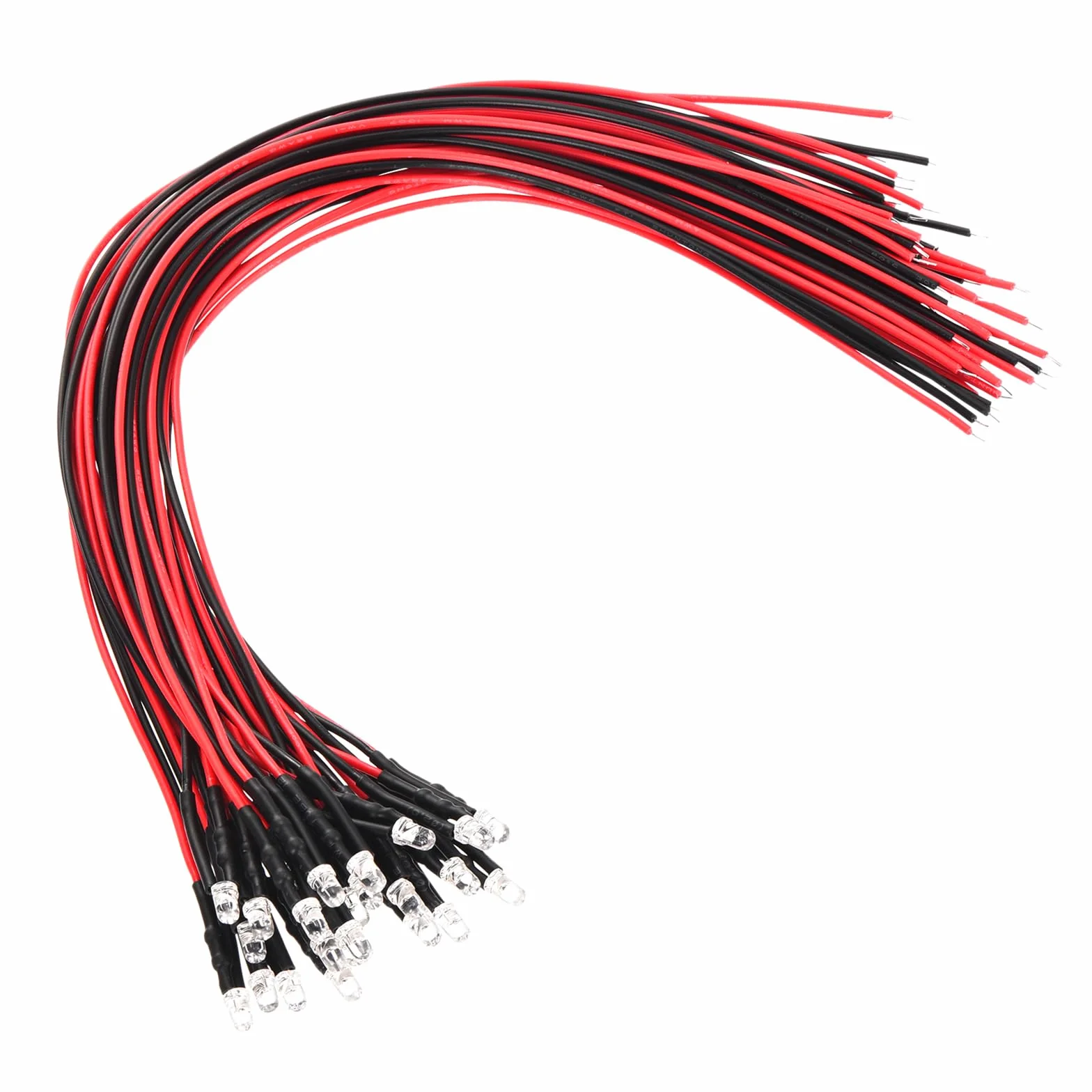 PATIKIL Dioda LED 3 mm 24 szt. 3-6 V DC wstępnie przewodowe mini światła LED ciepłe białe