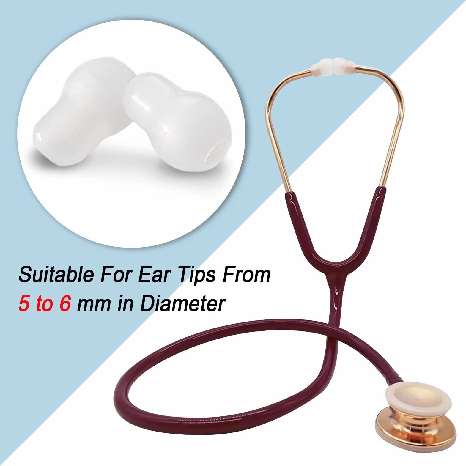 Stetoskop Ear Tips zamiennik stetoskopów Littmann kompatybilny ze stetoskopem MDF Classic 3 Cardiology 3 & Cardiology 4, Cardiology III & IV & Littmann Stetoscope Parts (biały)